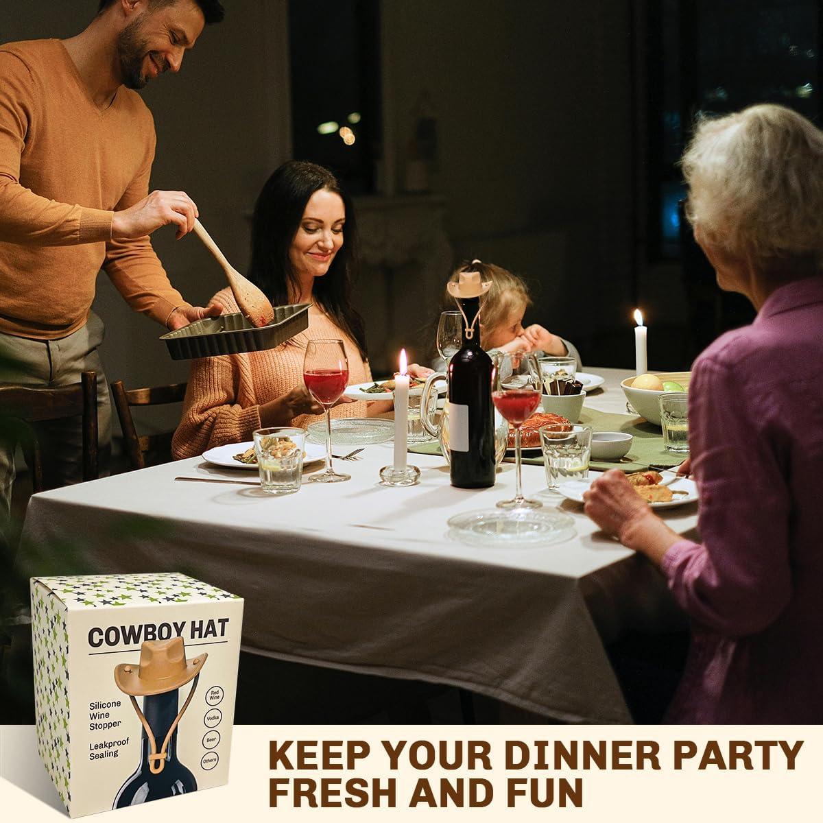 Tapón de Vino de Silicona Pandahero Sombrero Vaquero