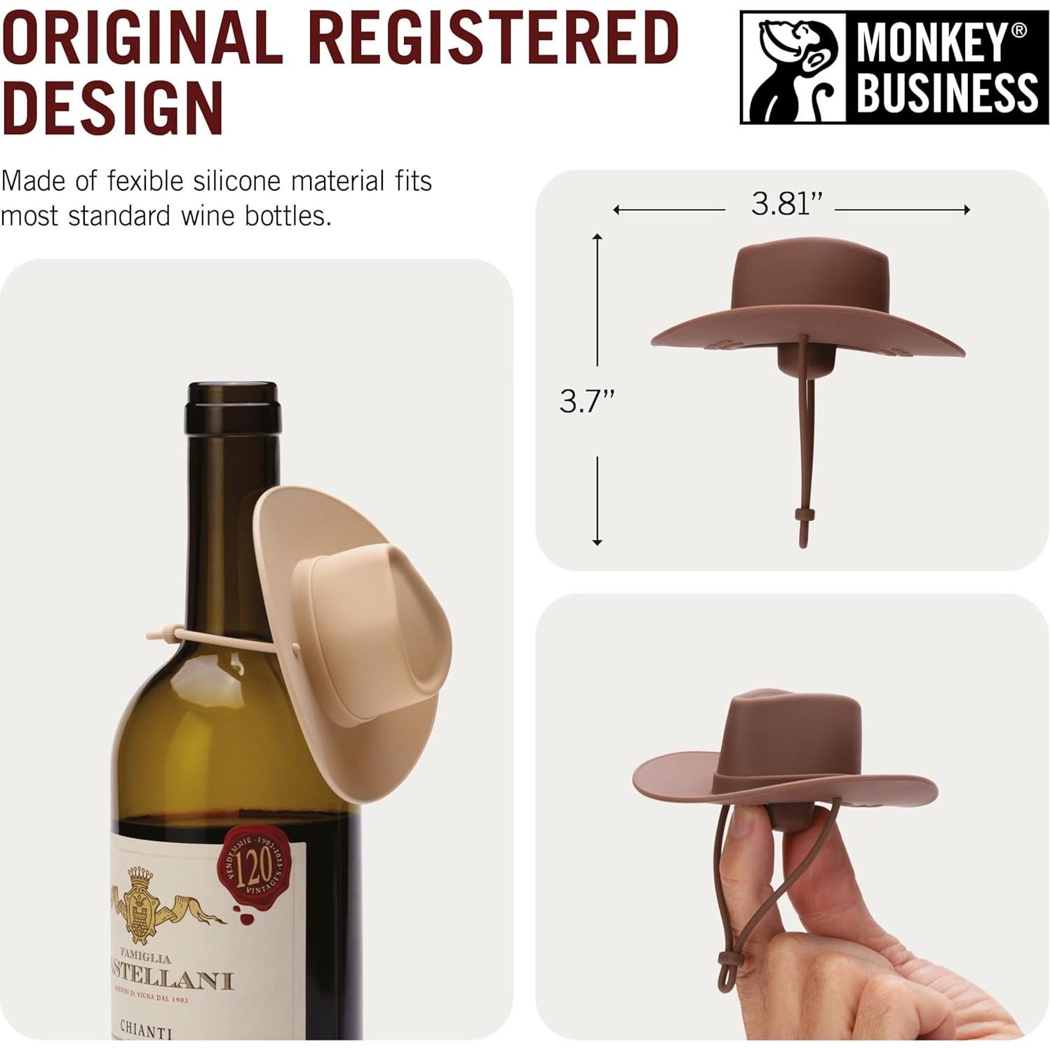 Tapones de Vino Monkey Business Sombrero Vaquero 2-Pack