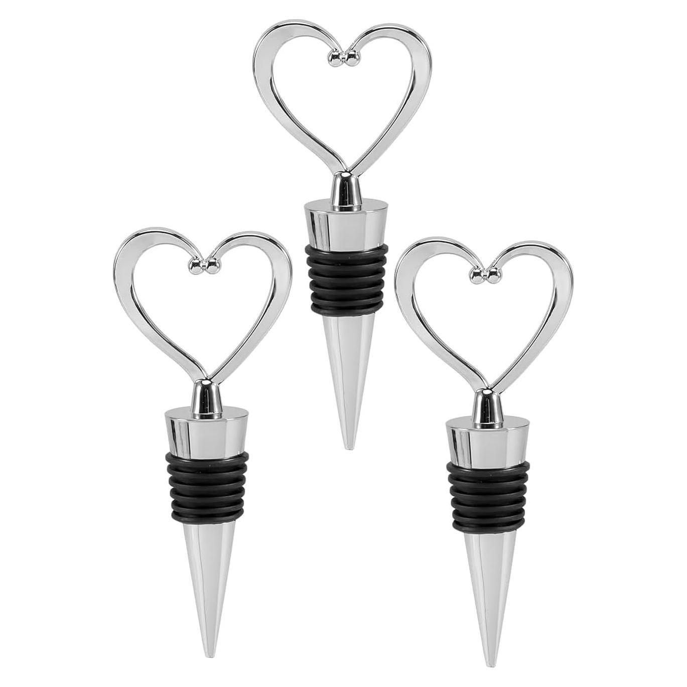 3 Tapones de Vino Reutilizables en Forma de Corazón Genérico