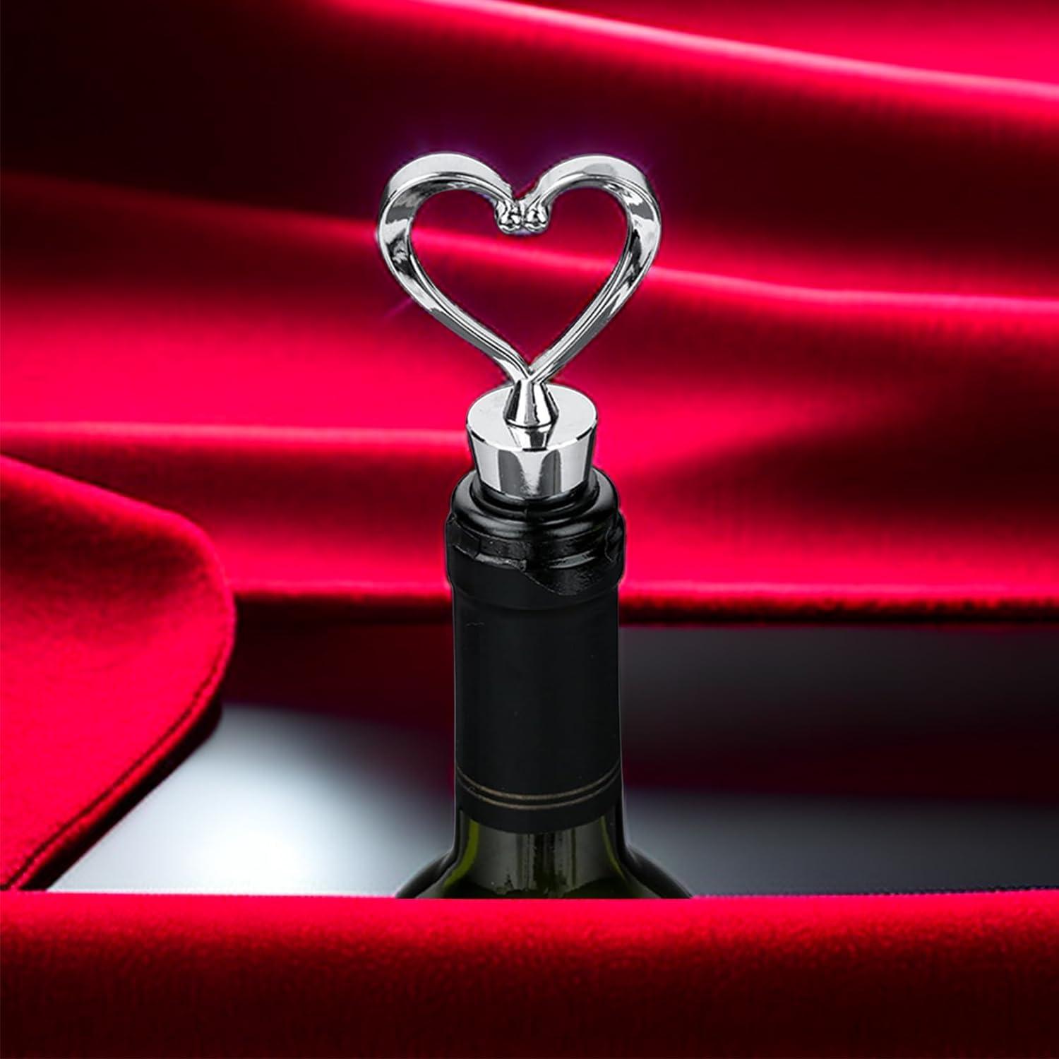 3 Tapones de Vino Reutilizables en Forma de Corazón Genérico