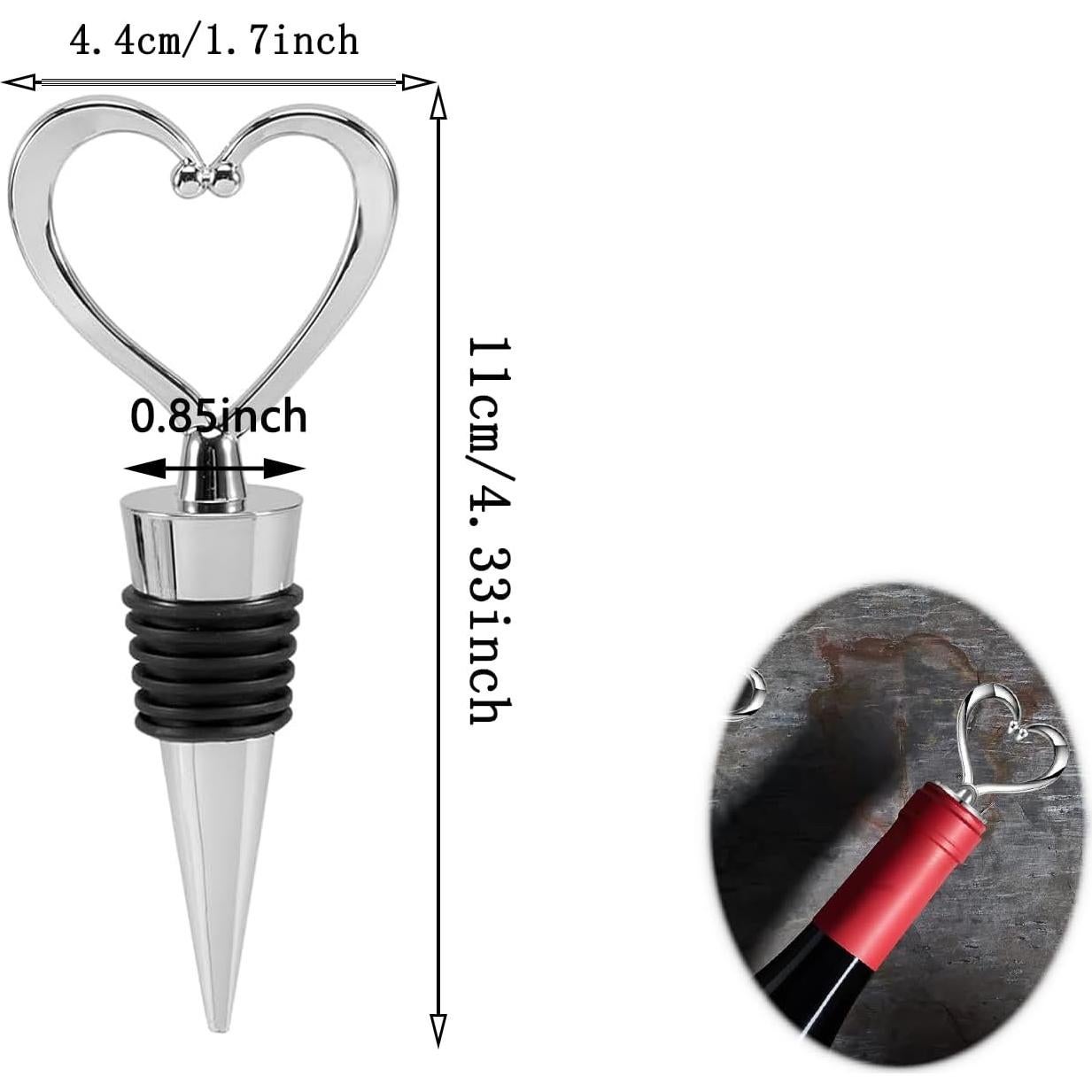 3 Tapones de Vino Reutilizables en Forma de Corazón Genérico