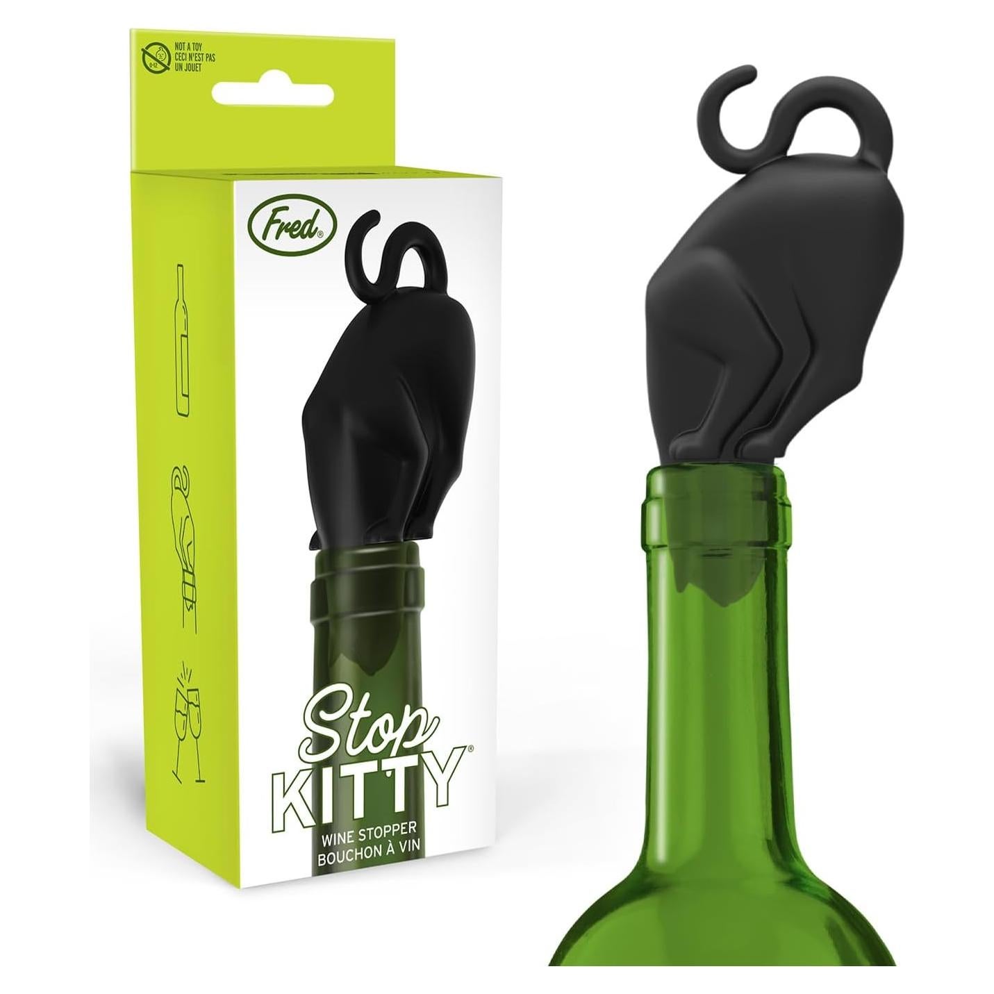Tapón de Botella de Vino Genuine Fred STOP KITTY - Silicona