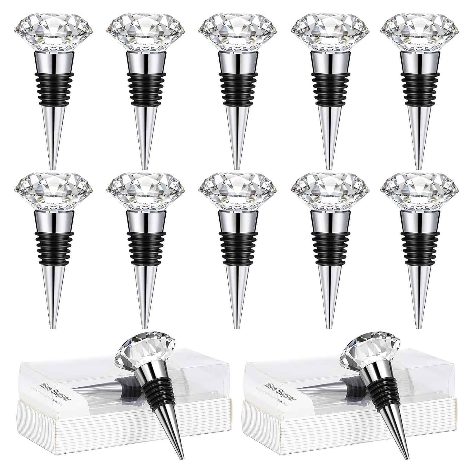 12 Tapones de Vino Reutilizables CHENGU en Forma de Diamante