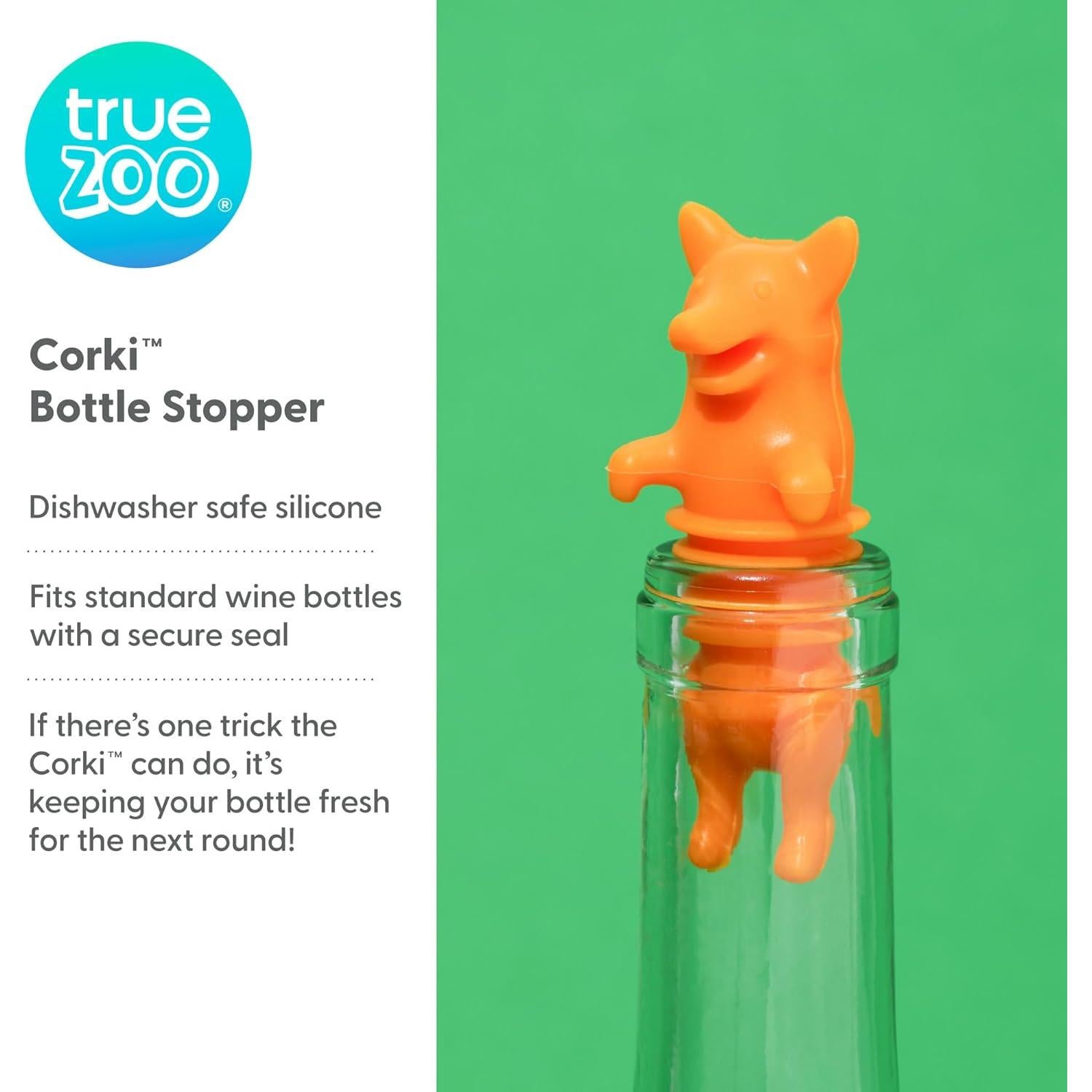 Tapón de Botella de Silicona TrueZoo Corki Naranja 7.24 cm