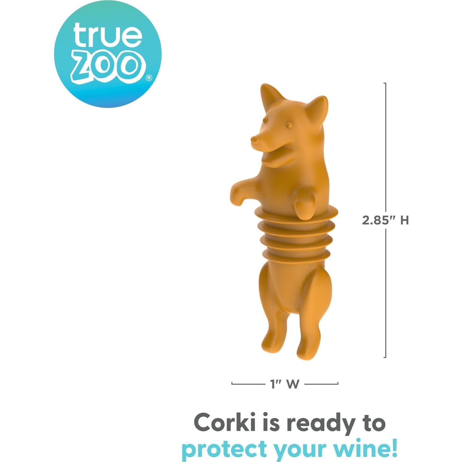 Tapón de Botella de Silicona TrueZoo Corki Naranja 7.24 cm