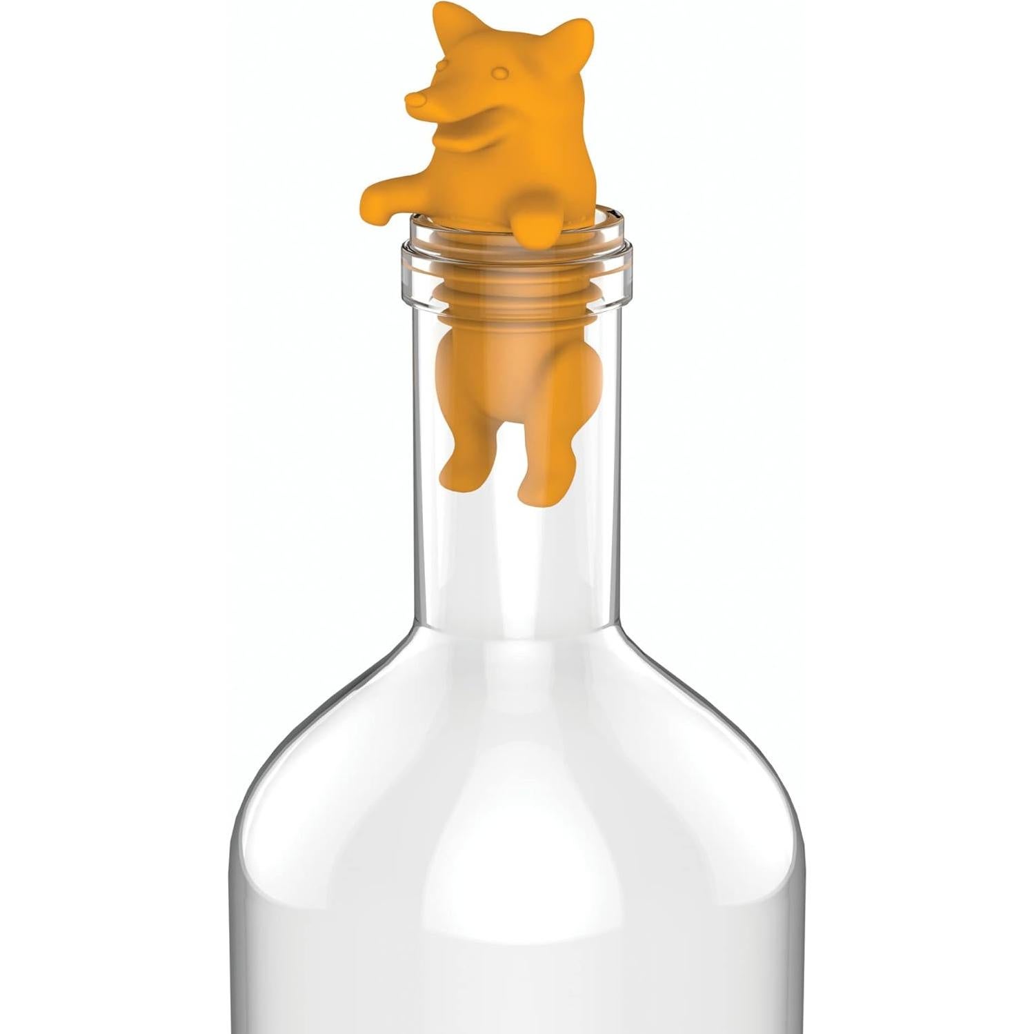 Tapón de Botella de Silicona TrueZoo Corki Naranja 7.24 cm