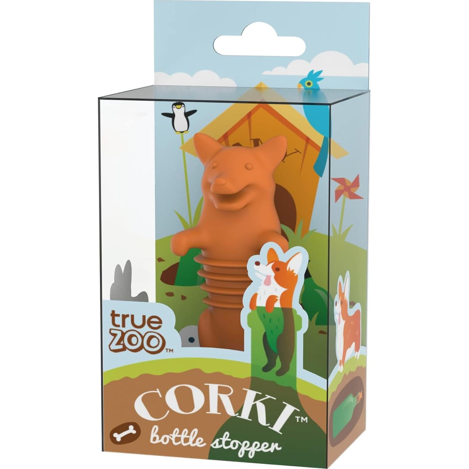 Tapón de Botella de Silicona TrueZoo Corki Naranja 7.24 cm