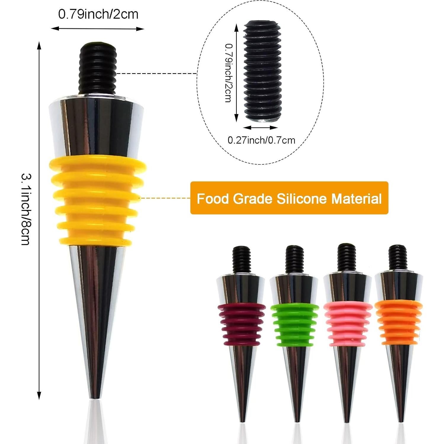 Tapones de Botella de Vino Lockban 5 Piezas Coloridos Reutilizables