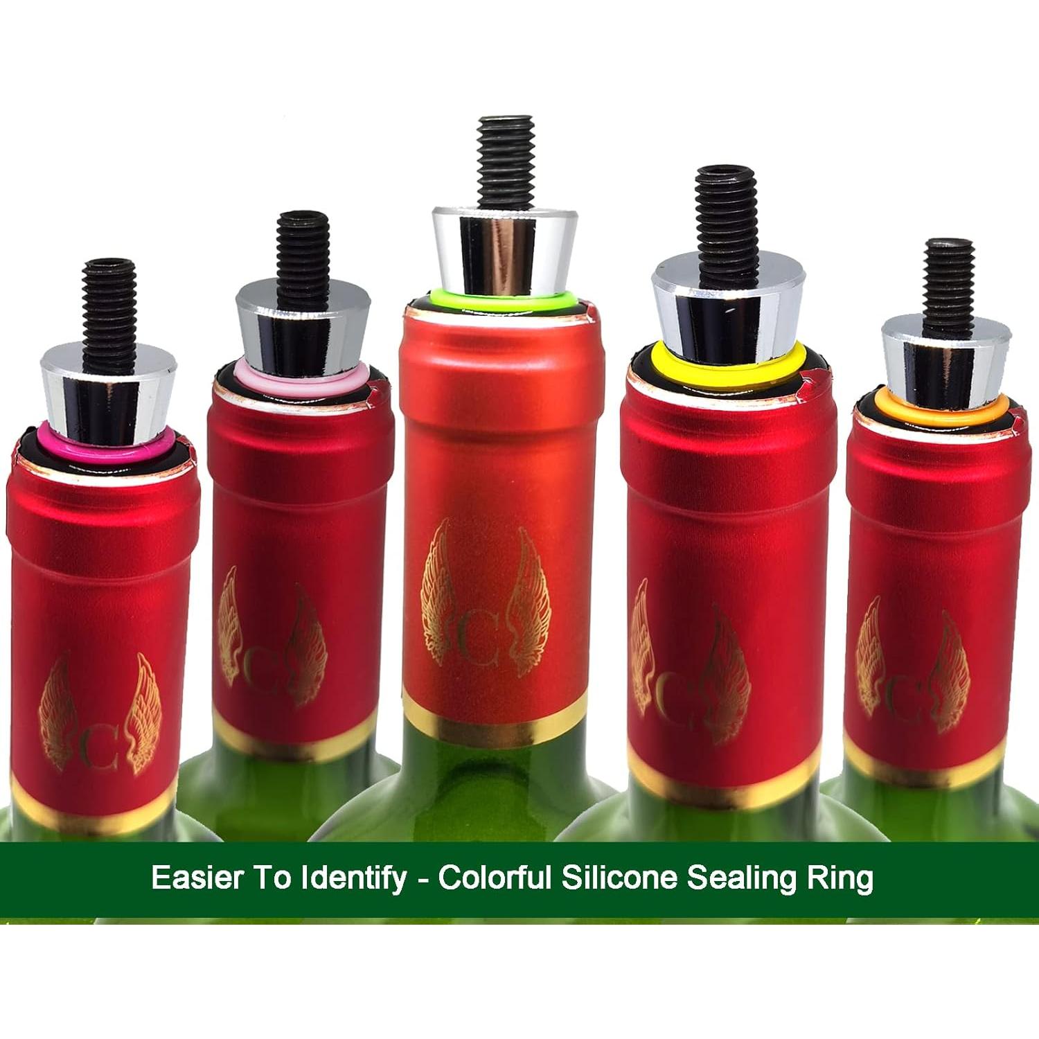 Tapones de Botella de Vino Lockban 5 Piezas Coloridos Reutilizables