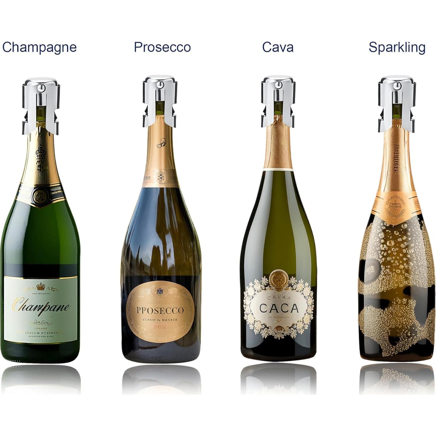 2 Tapones de Champán Aertyzeen Reutilizables Acero Inoxidable