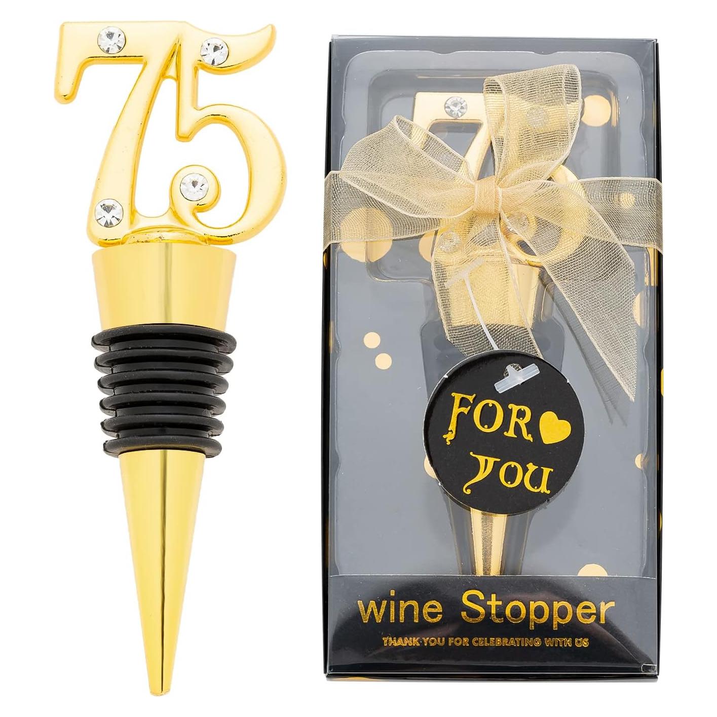 Paquete de 24 Tapones de Vino VIDACONTIGO 75 Años Decorativos