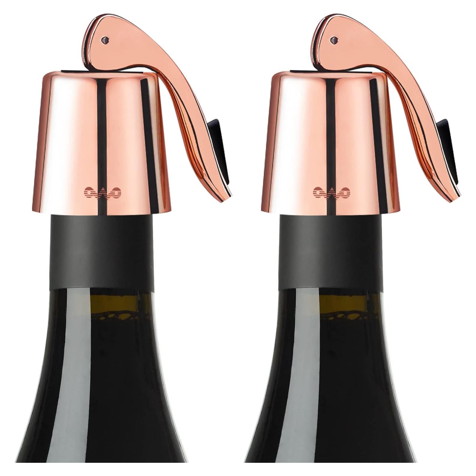 Tapón de Vino OWO de Acero Inoxidable Rosa Oro - 2 Paquete