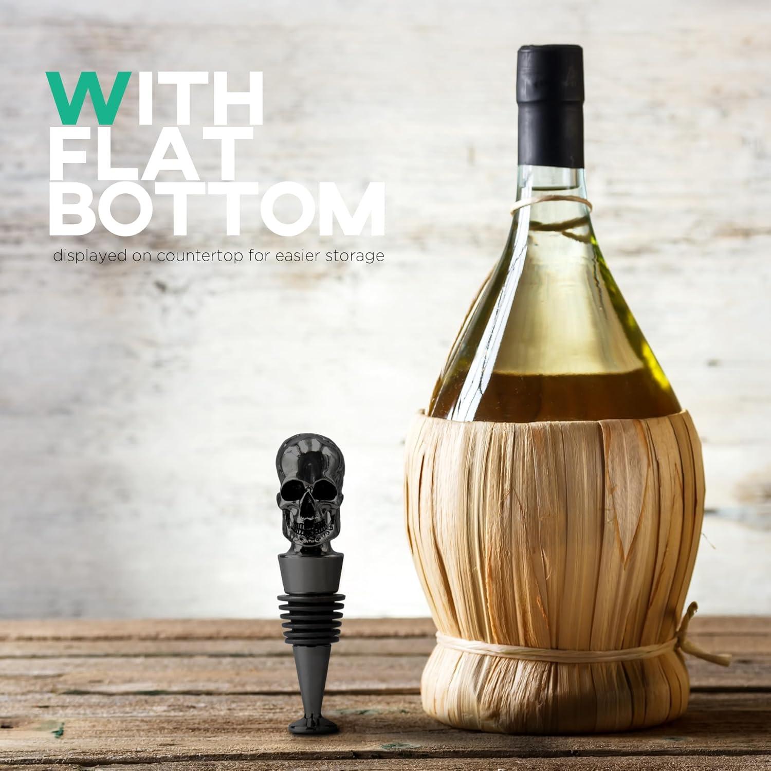 Tapones para Vino Homestia Calavera Negra Reutilizables 11.2cm