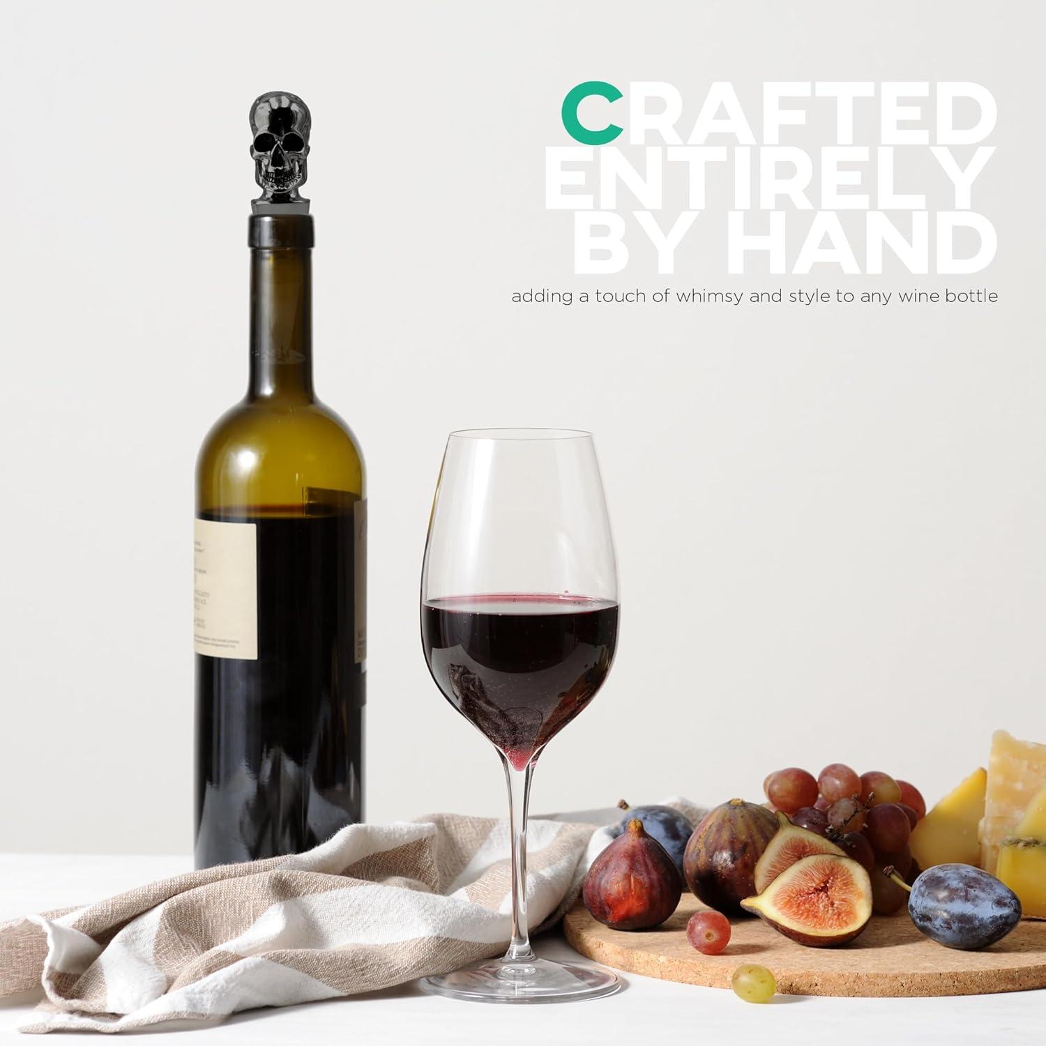 Tapones para Vino Homestia Calavera Negra Reutilizables 11.2cm