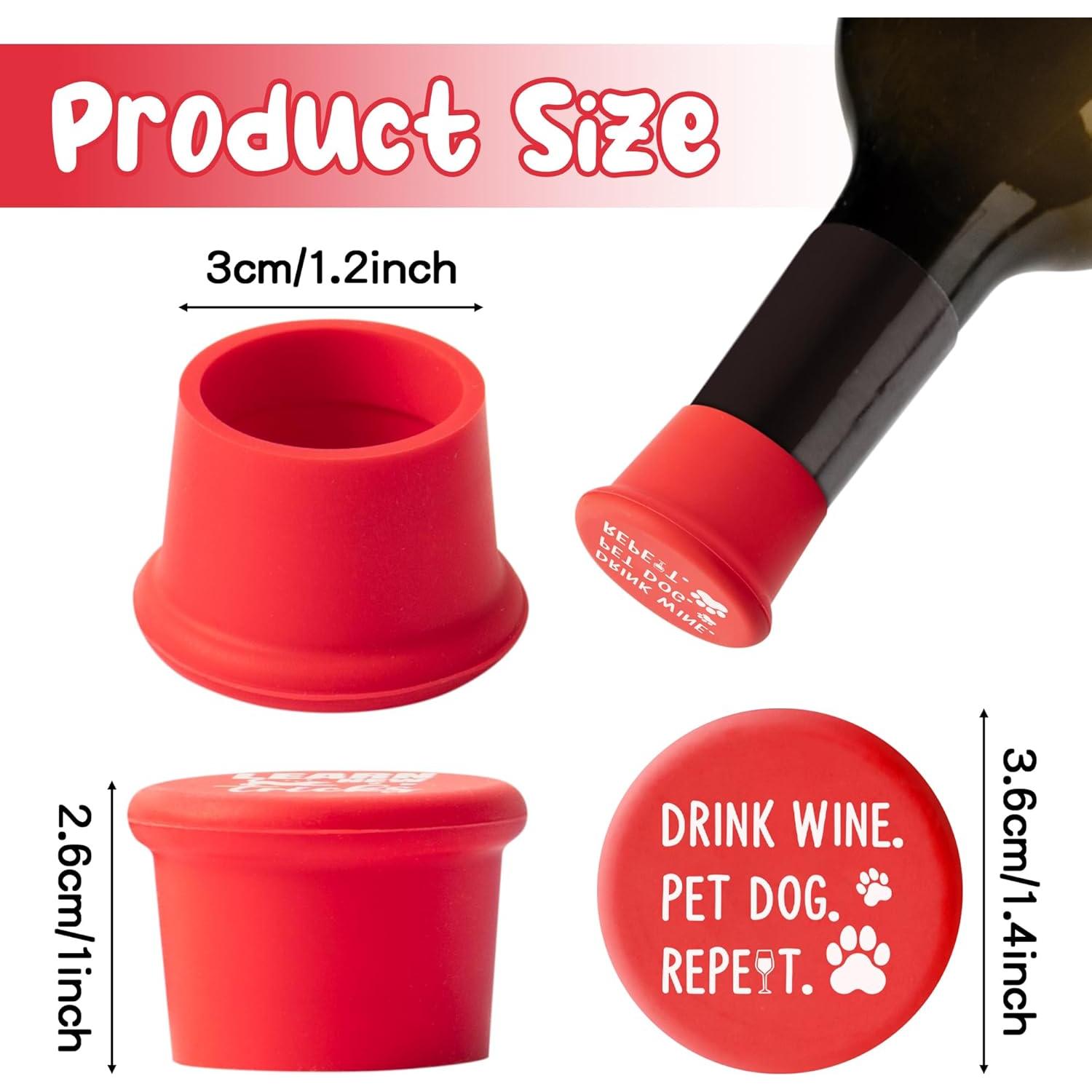 Set de 10 Tapones de Vino Divertidos Perro GROBRO7 Silicona
