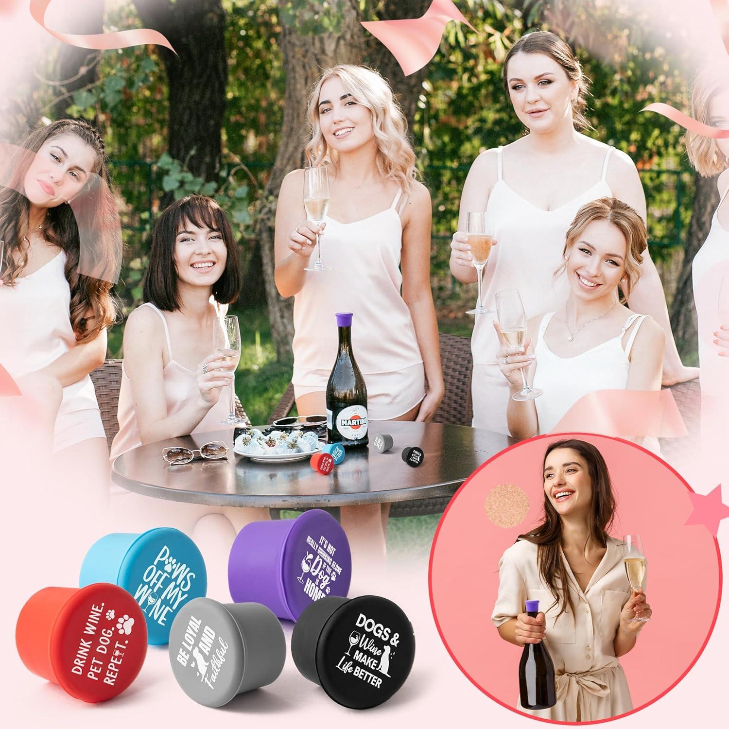 Set de 10 Tapones de Vino Divertidos Perro GROBRO7 Silicona