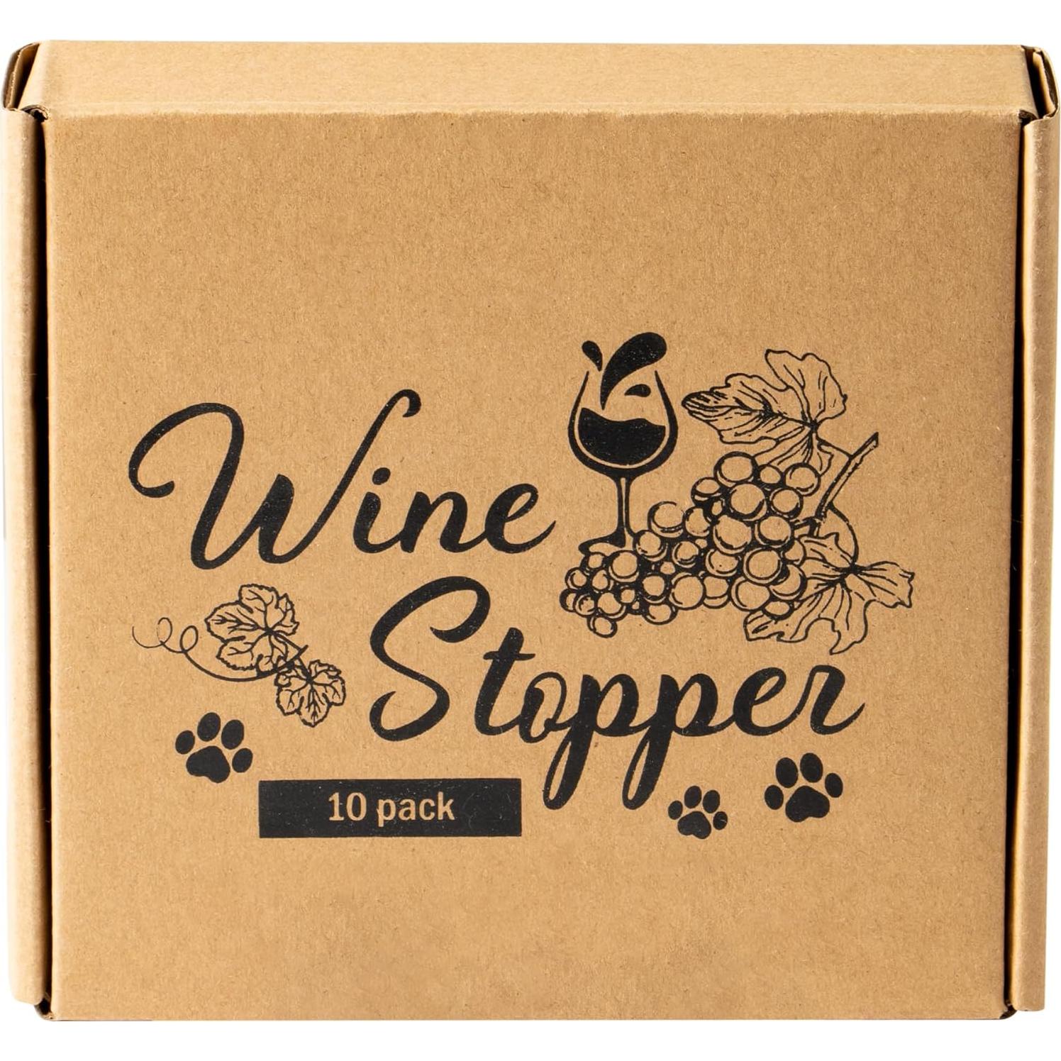 Set de 10 Tapones de Vino Divertidos Perro GROBRO7 Silicona