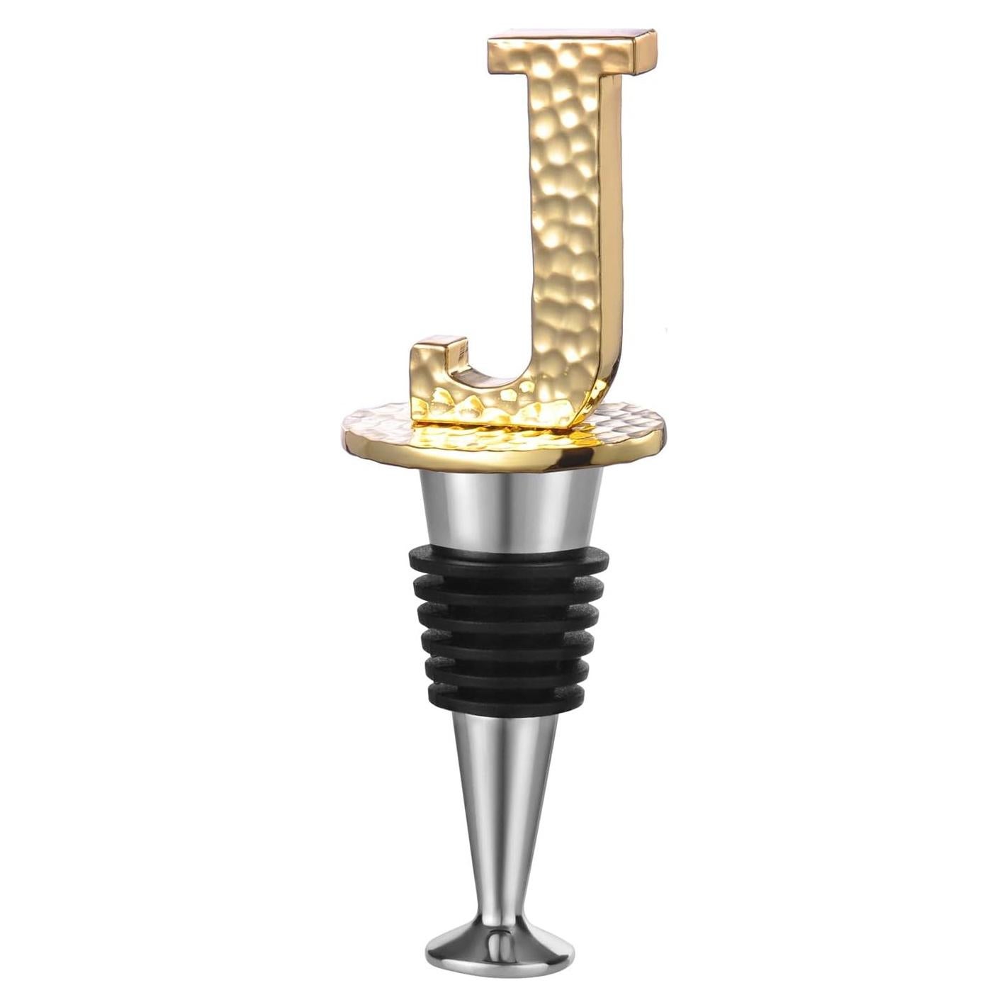 Tapon de Champagne Miicol Letra Dorada J - Reutilizable y Elegante