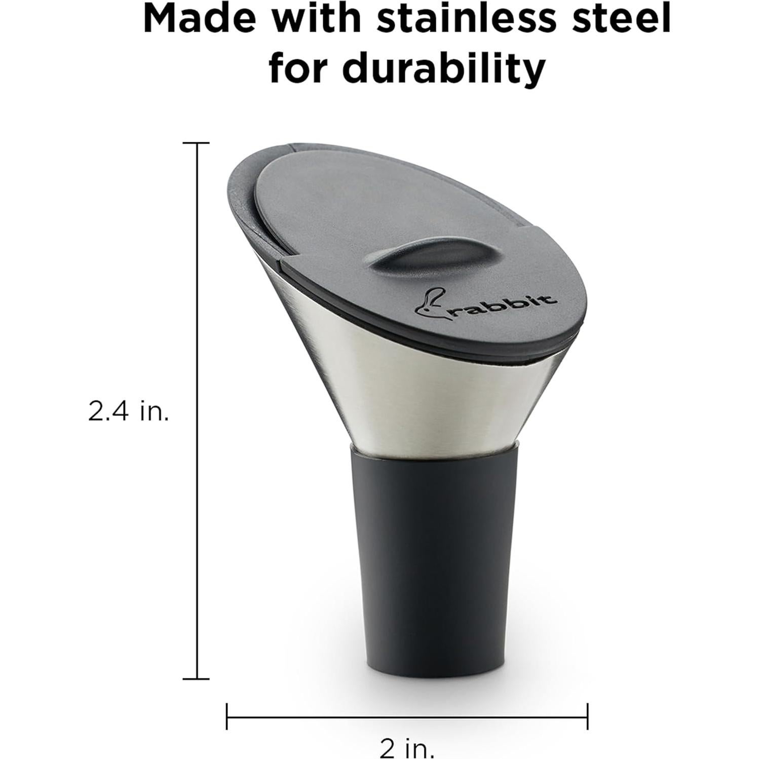 Vertedor de Vino Deslizante Rabbit - Sin Goteo y Tapón