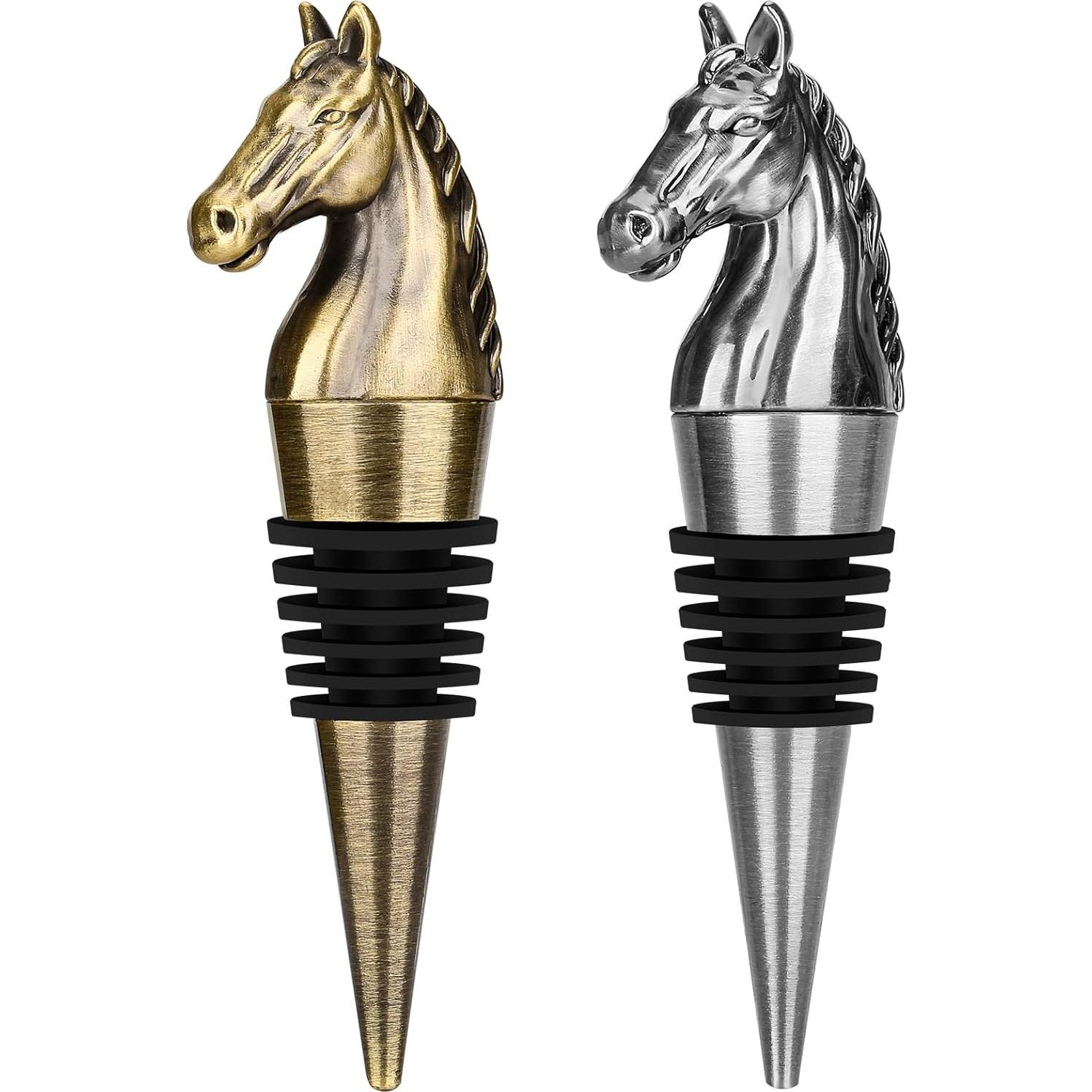 Tapón de Vino Cabeza de Caballo LULLEA - Plata Oscura con Caja