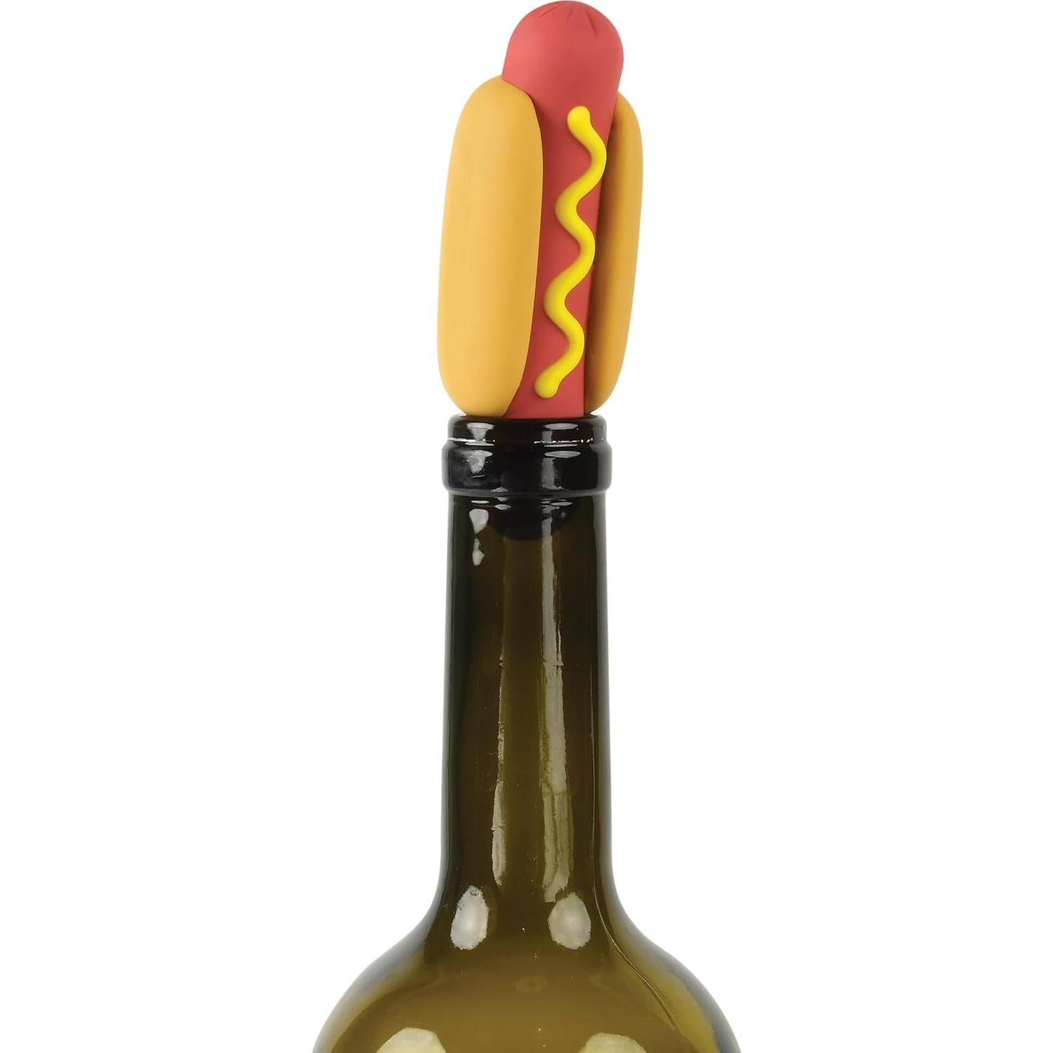 Tapón de Botella de Vino Genuine Fred Hot Dog 8.9 cm Silicona