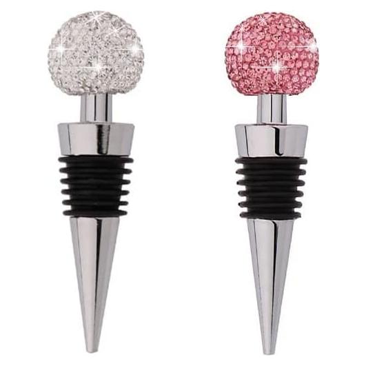 Set de 2 Tapones de Vino Decorativos GSRYPC Diamante Plata