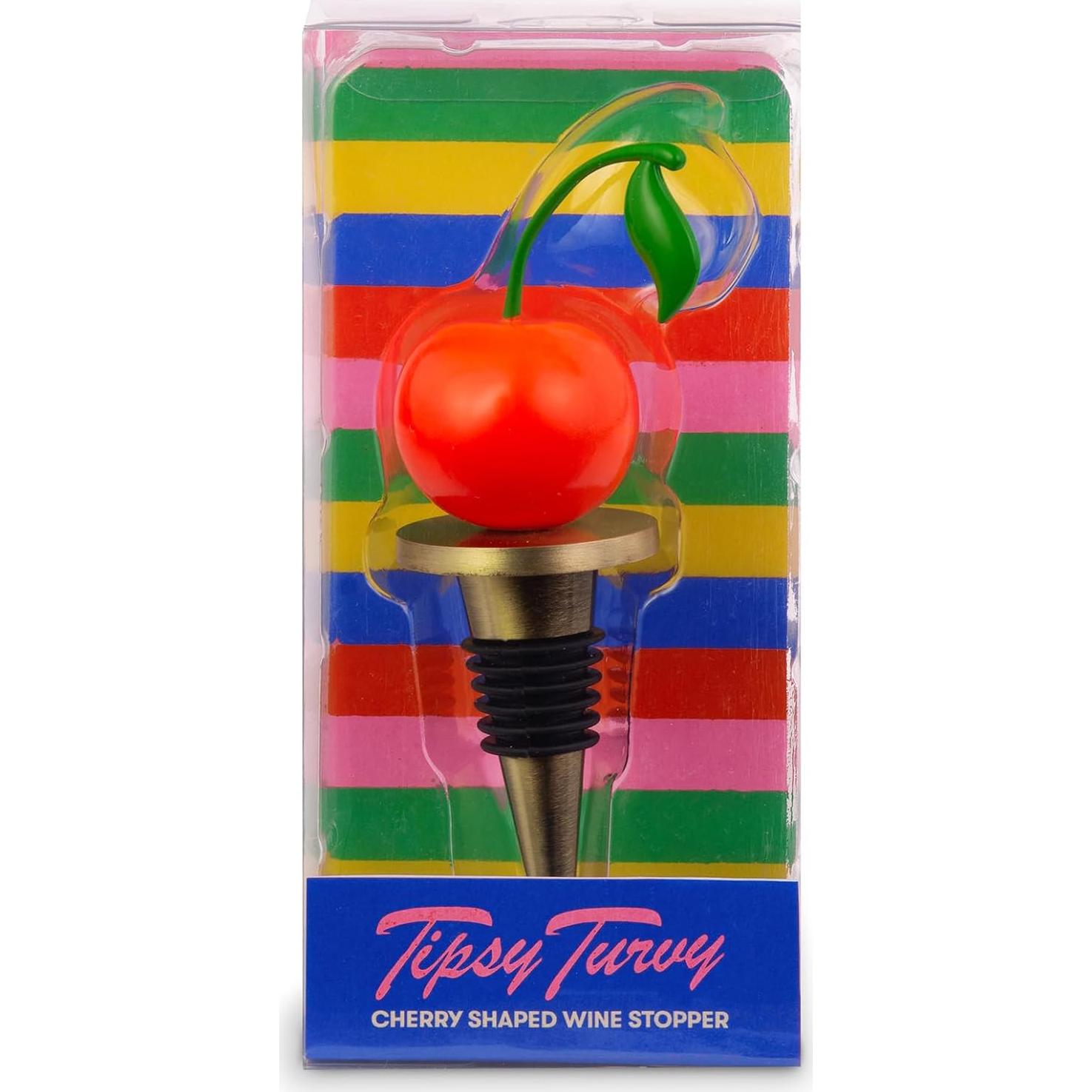 Tapón de Vino ban.do Cereza 3D de Metal para Botellas