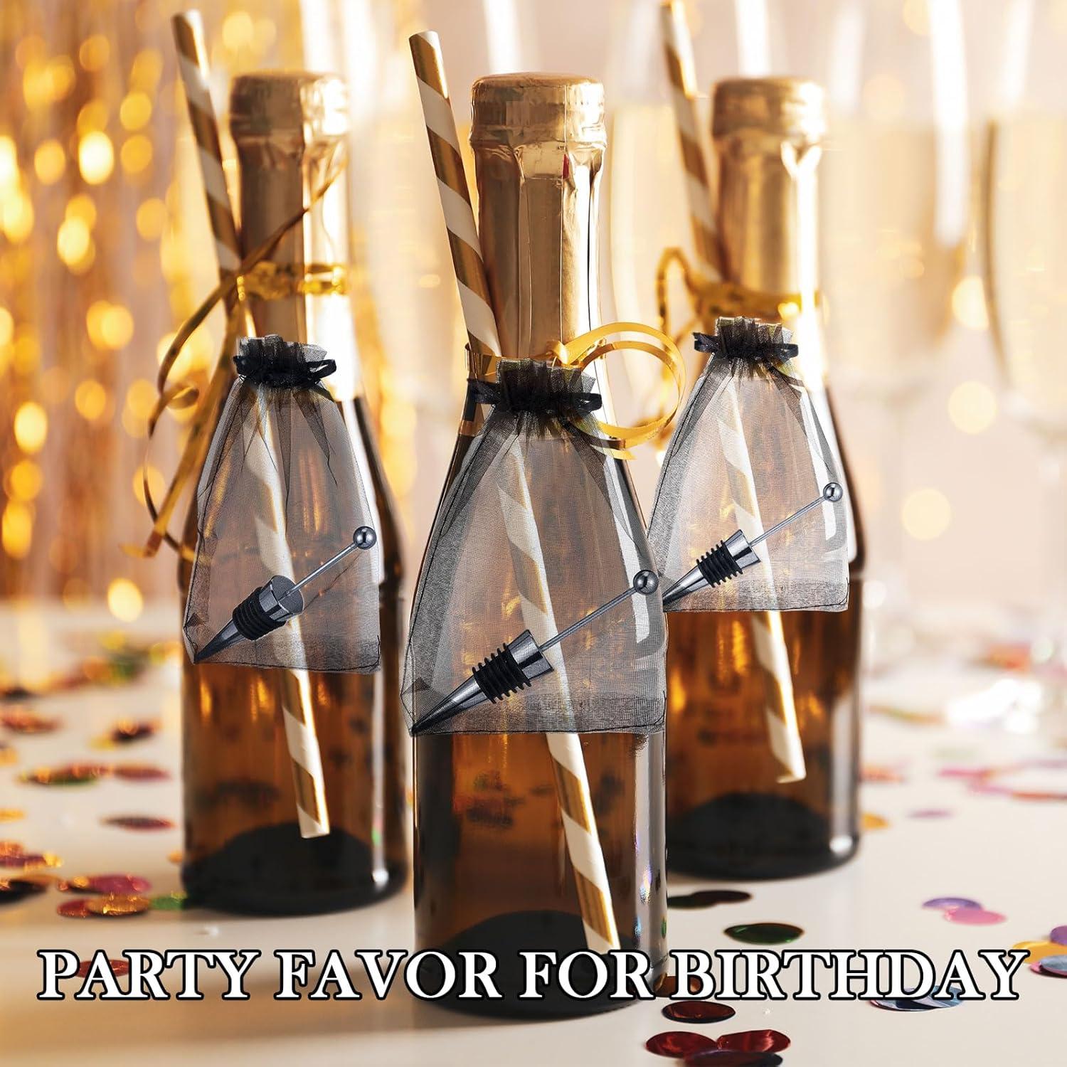 Kosiz 20 Tapones de Vino Decorativos con Perlas y Bolsas