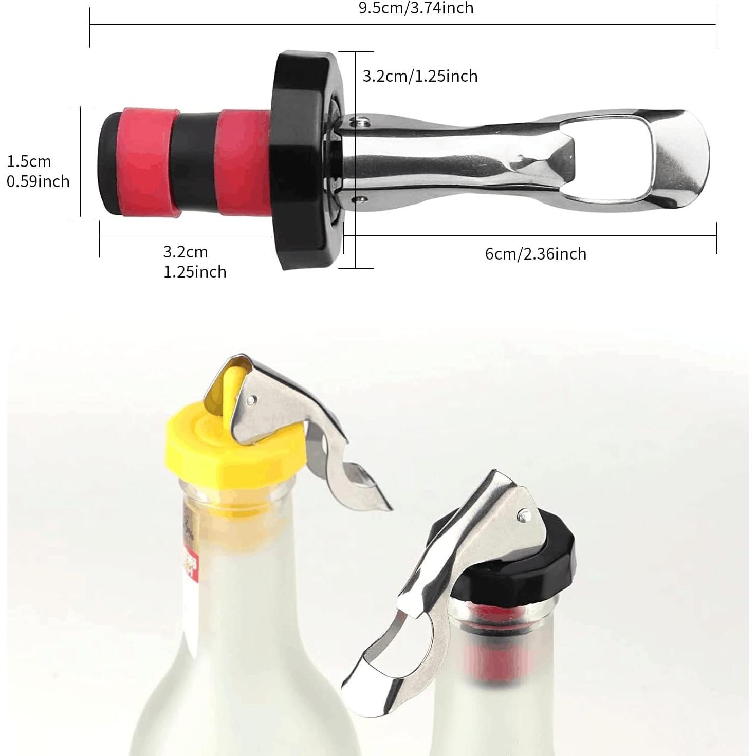 6 Tapones de Vino Reutilizables KINMINGZHU Silicona y Acero