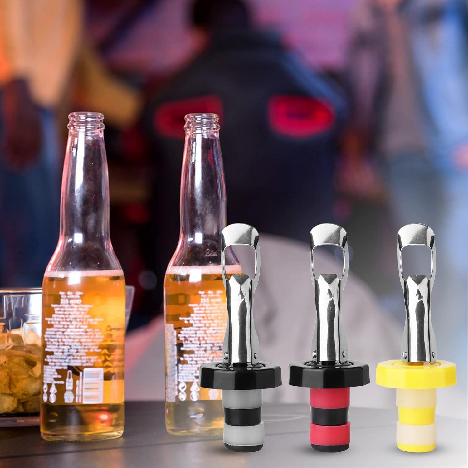 6 Tapones de Vino Reutilizables KINMINGZHU Silicona y Acero
