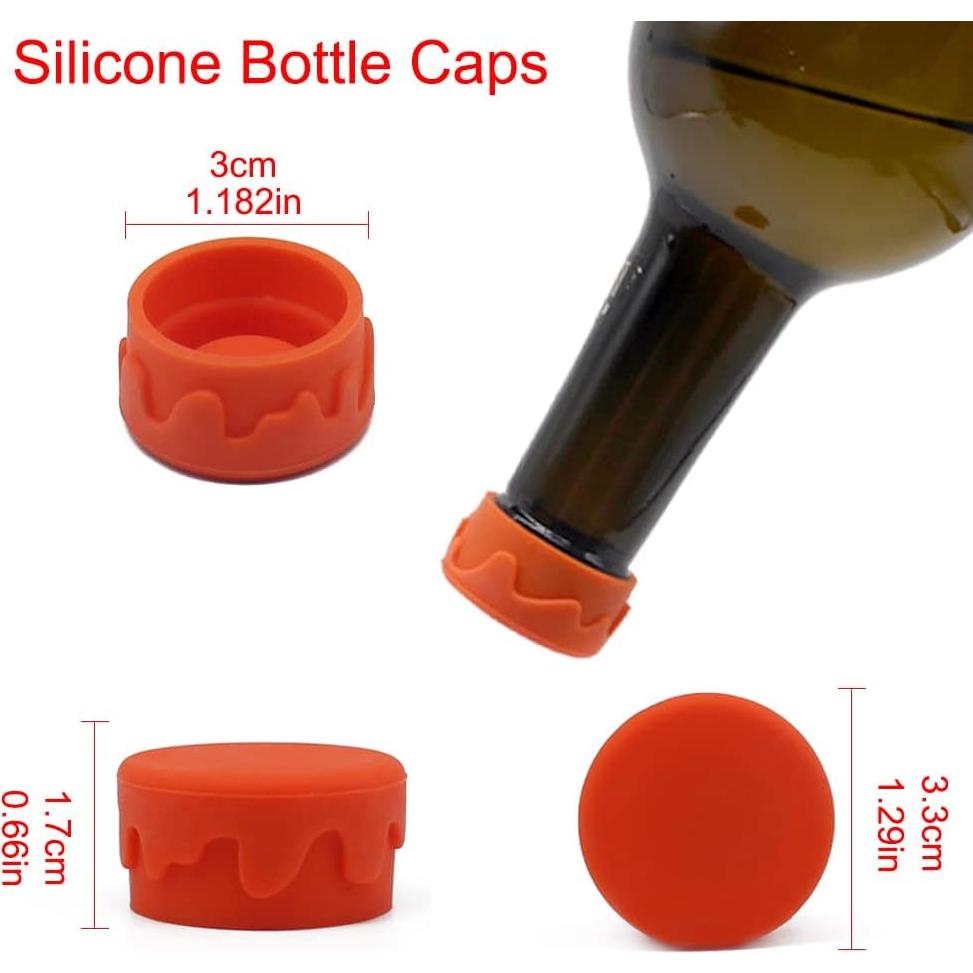 8 Tapones de Silicona Reutilizables BOHAIPAN para Vino y Bebidas