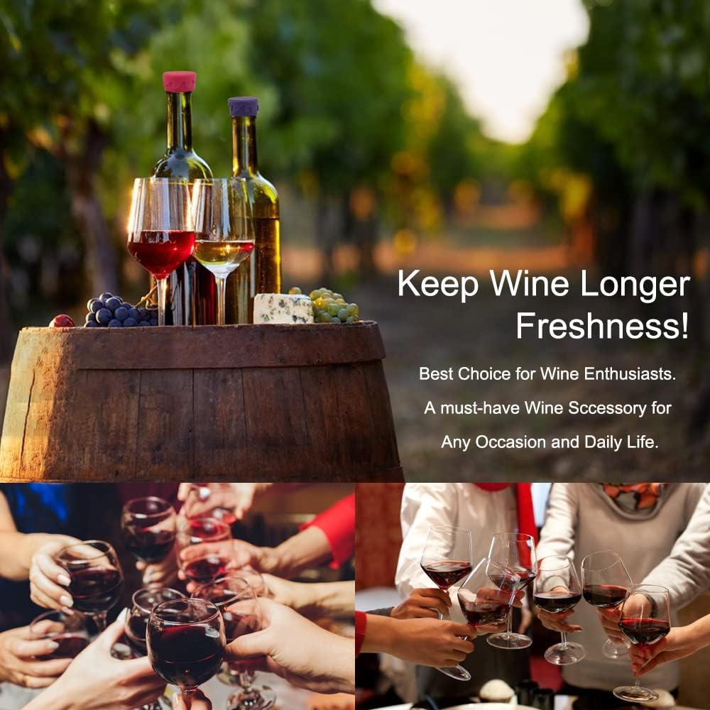 8 Tapones de Silicona Reutilizables BOHAIPAN para Vino y Bebidas