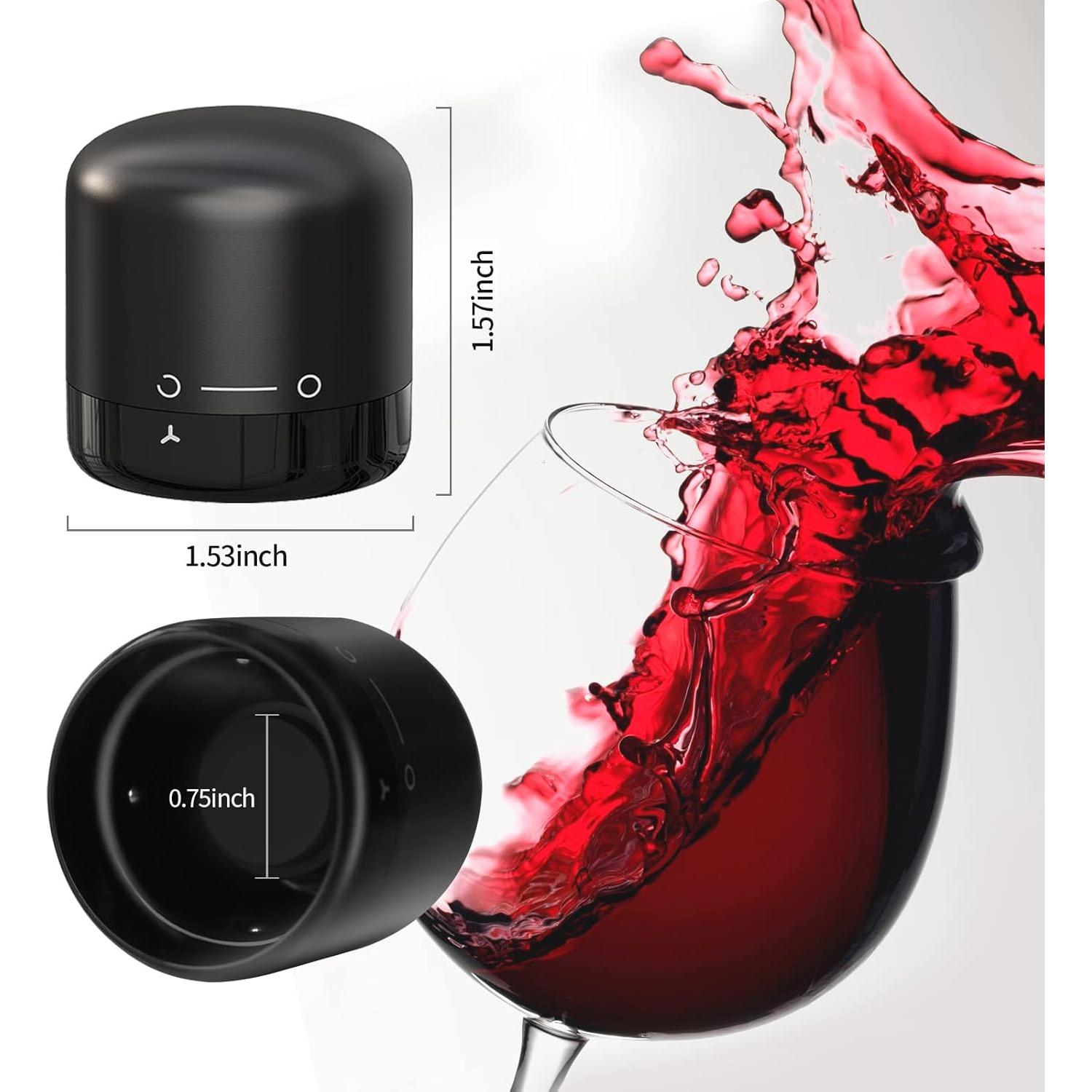 Tapones de Vino Jaokiy 2 Pack Silicona Reutilizables a Prueba de Fugas