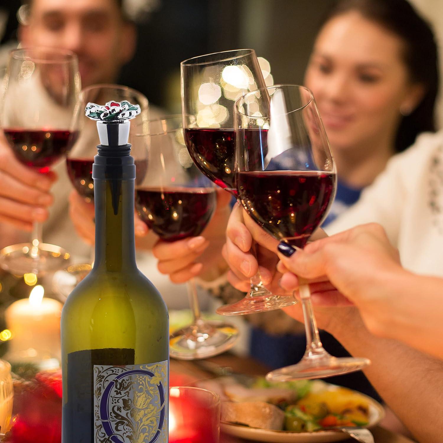 Tapón de Vino Decorativo Servette Home Flor Rojo 7.62 cm