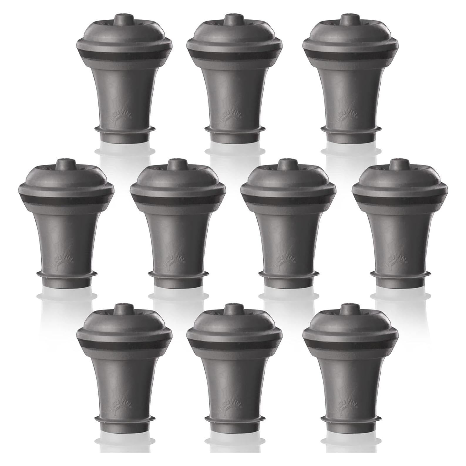 Tapón de Vino al Vacío Vacu Vin Gris - 10 Piezas