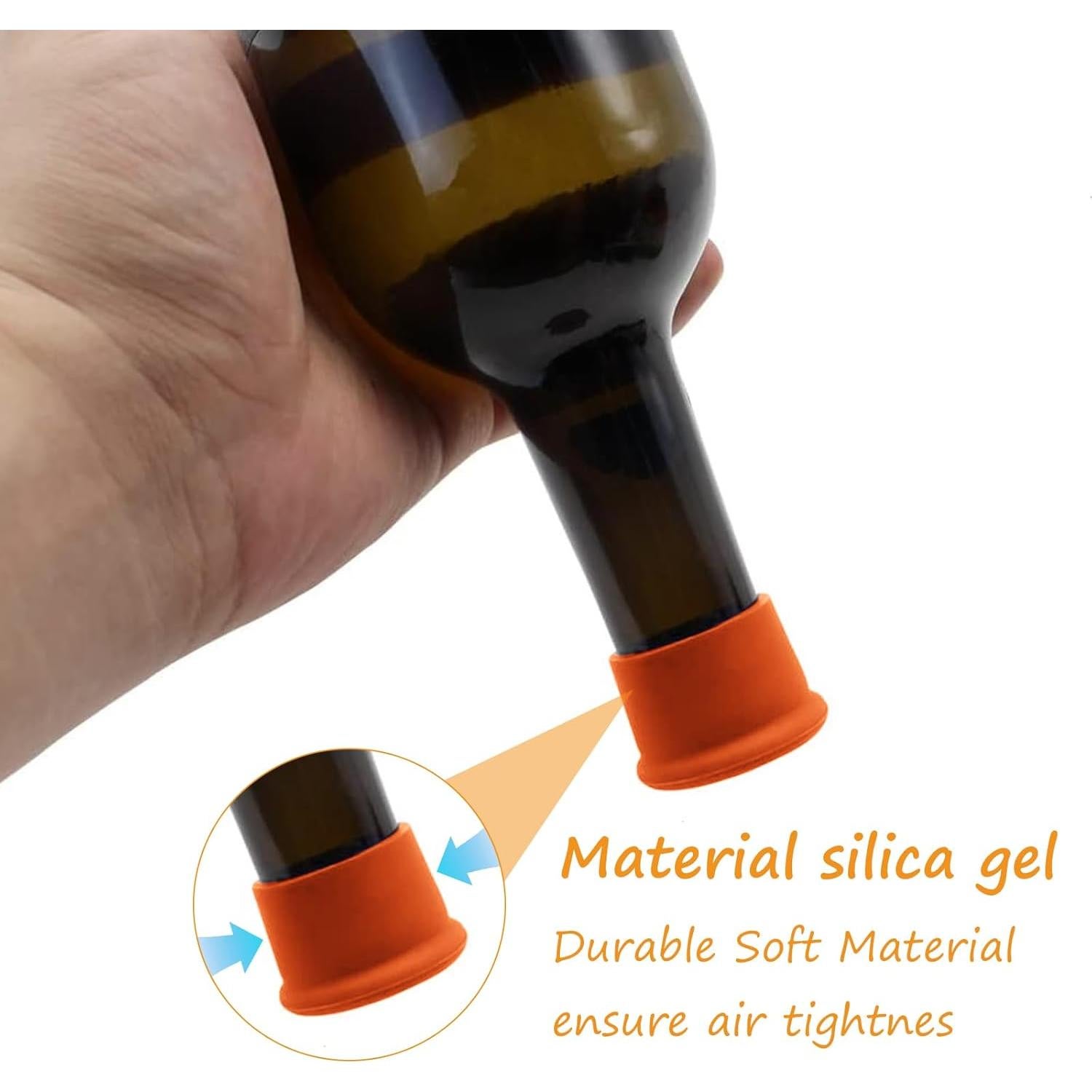 12 Tapones de Silicona para Vino DXMWWTP - Reutilizables y Coloridos