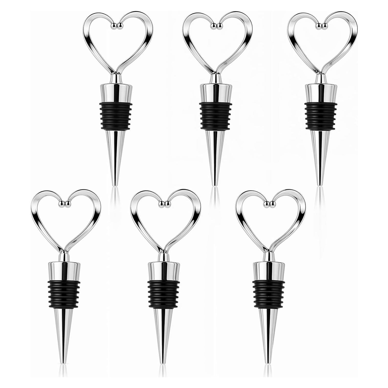 6 Tapones de Botella de Vino Reutilizables Corazón Hariendny