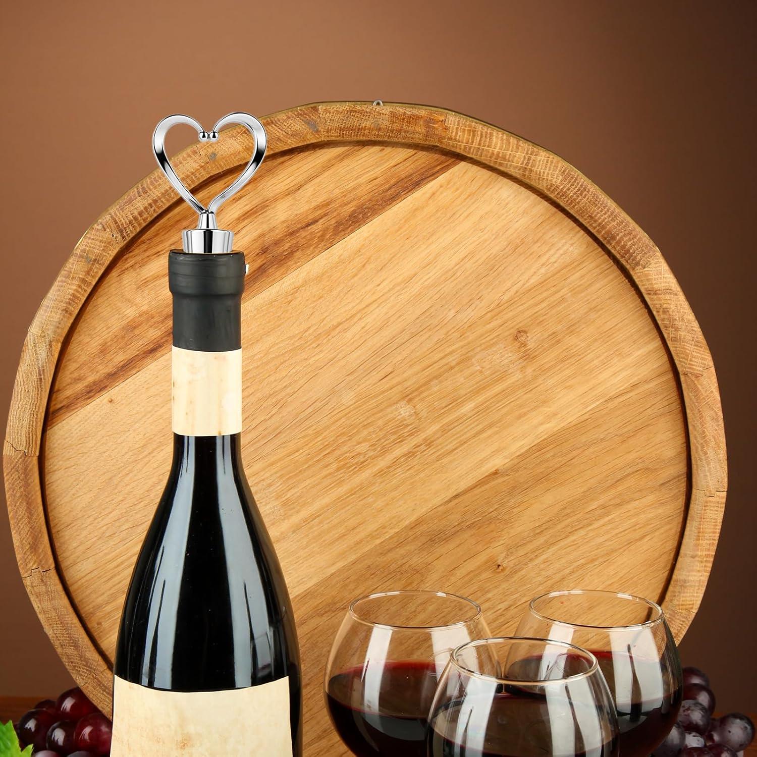 6 Tapones de Botella de Vino Reutilizables Corazón Hariendny