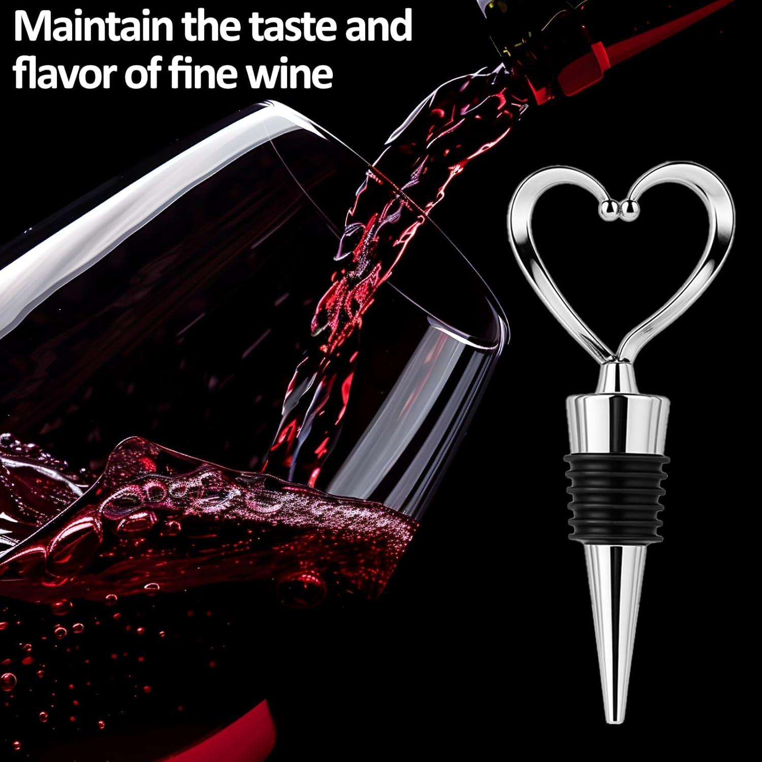 6 Tapones de Botella de Vino Reutilizables Corazón Hariendny