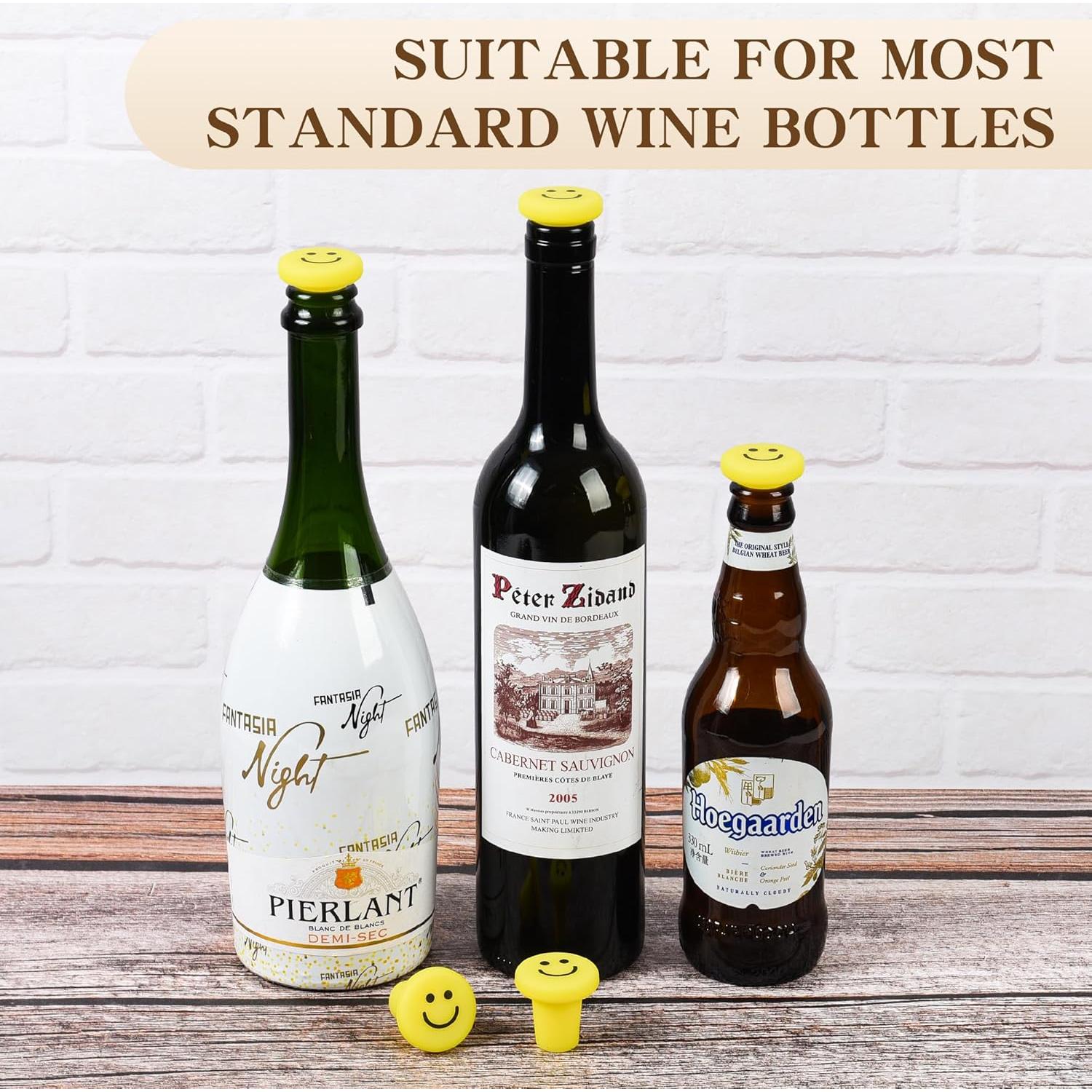 Tapones de Vino de Silicona Genérico Amarillo - 3 Piezas