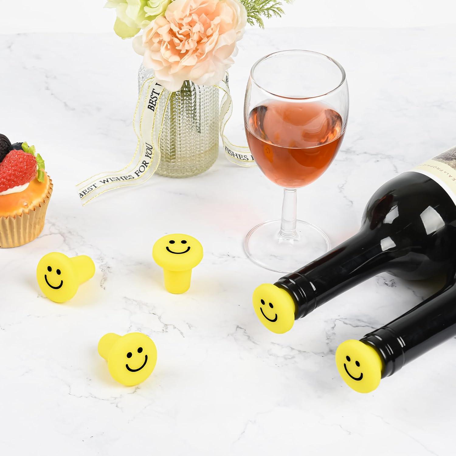 Tapones de Vino de Silicona Genérico Amarillo - 3 Piezas