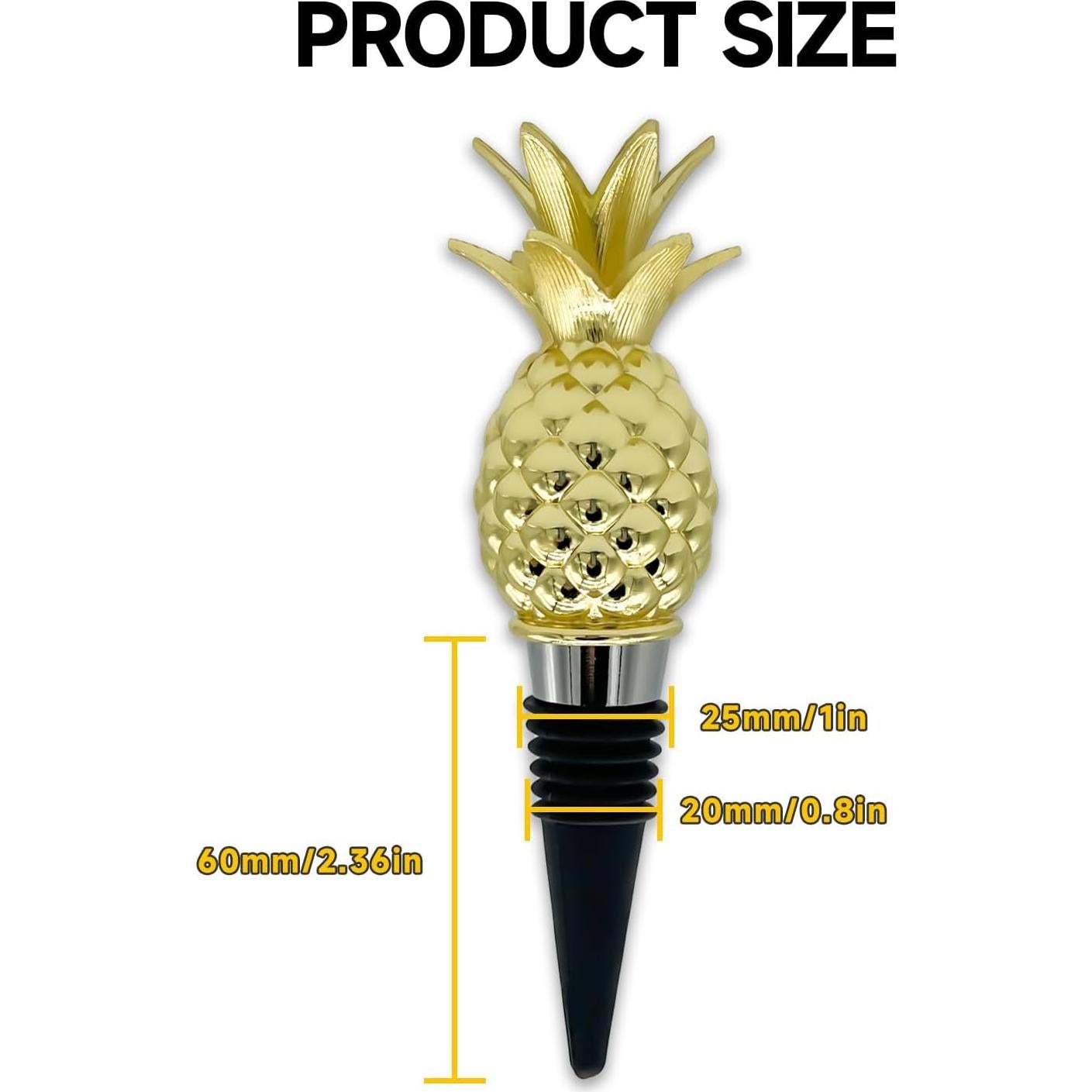 Tapón para Vino OBALY en Forma de Piña Dorada Reutilizable