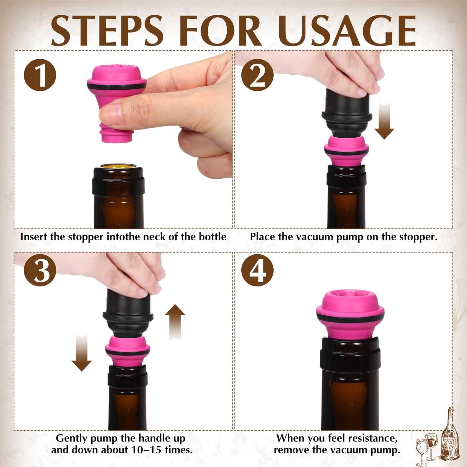 24 Tapones de Vacío para Vino Leinuosen Silicona Reutilizables