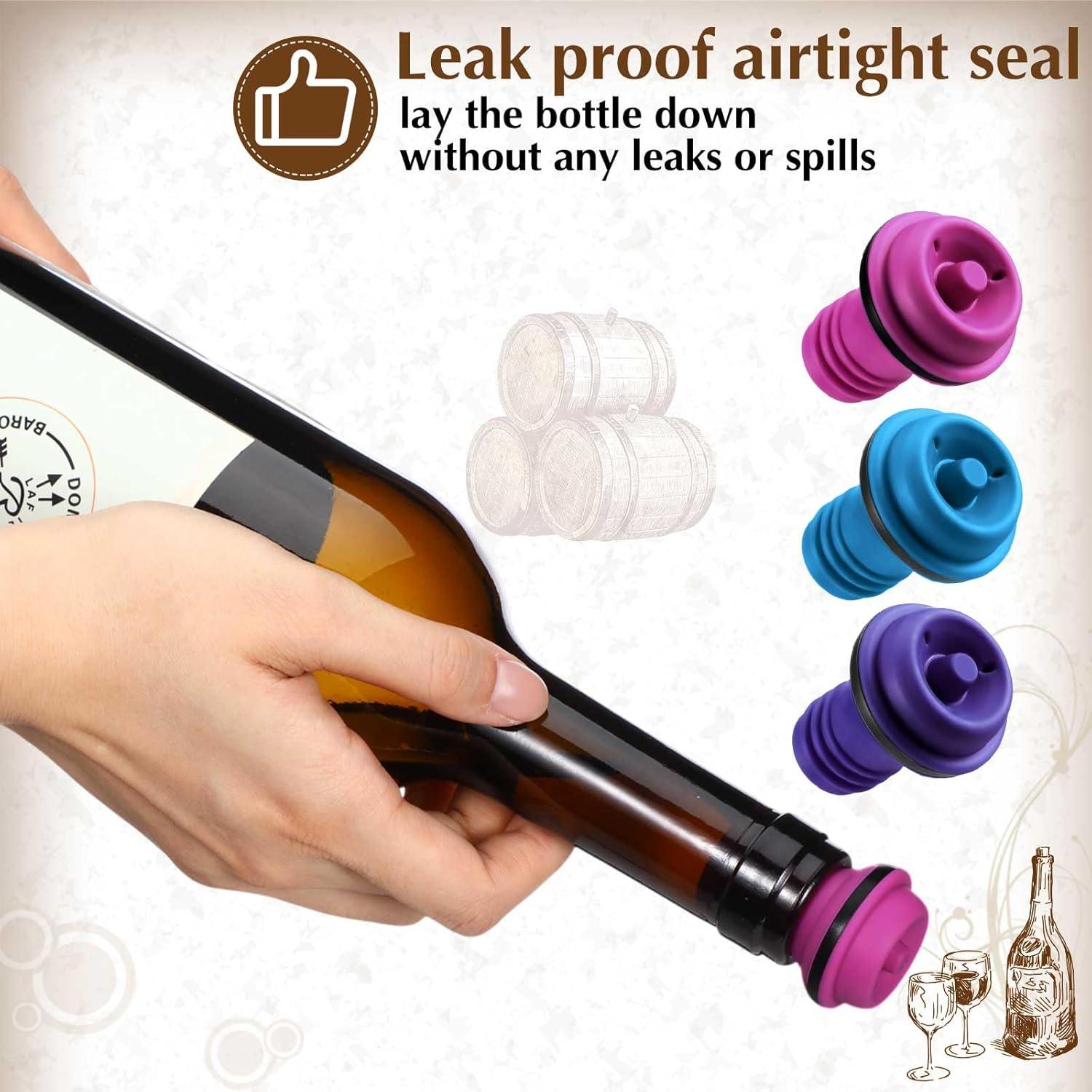 24 Tapones de Vacío para Vino Leinuosen Silicona Reutilizables