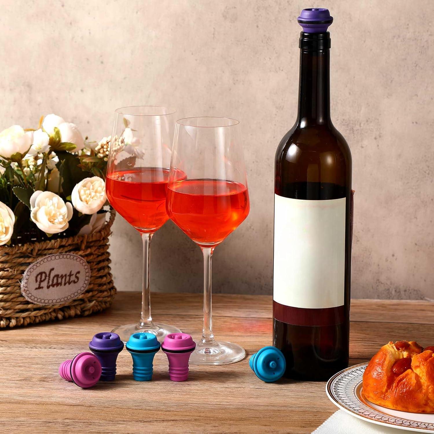 24 Tapones de Vacío para Vino Leinuosen Silicona Reutilizables