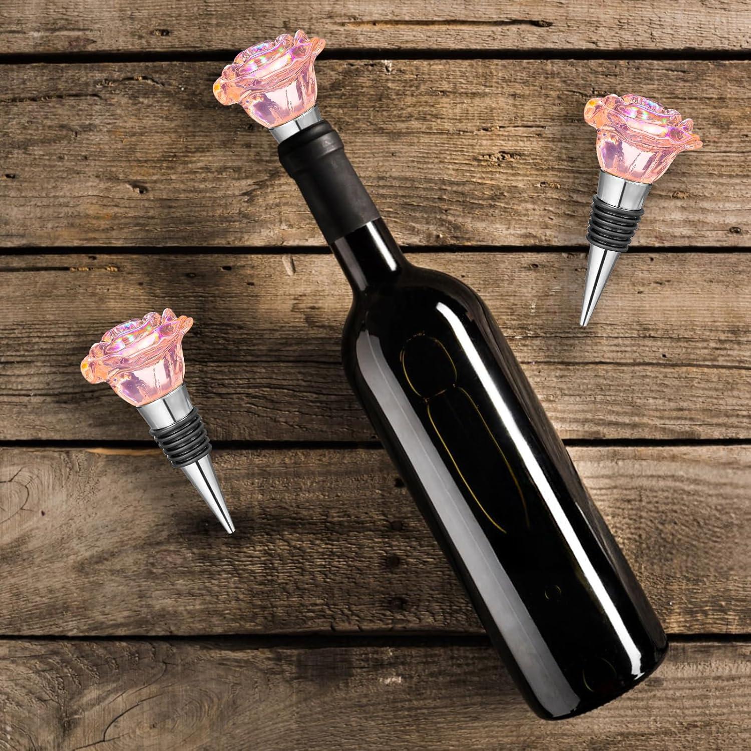 2 Tapones de Vino Decorativos Rosa QfwdfcTrenz 4.5cm x 9cm