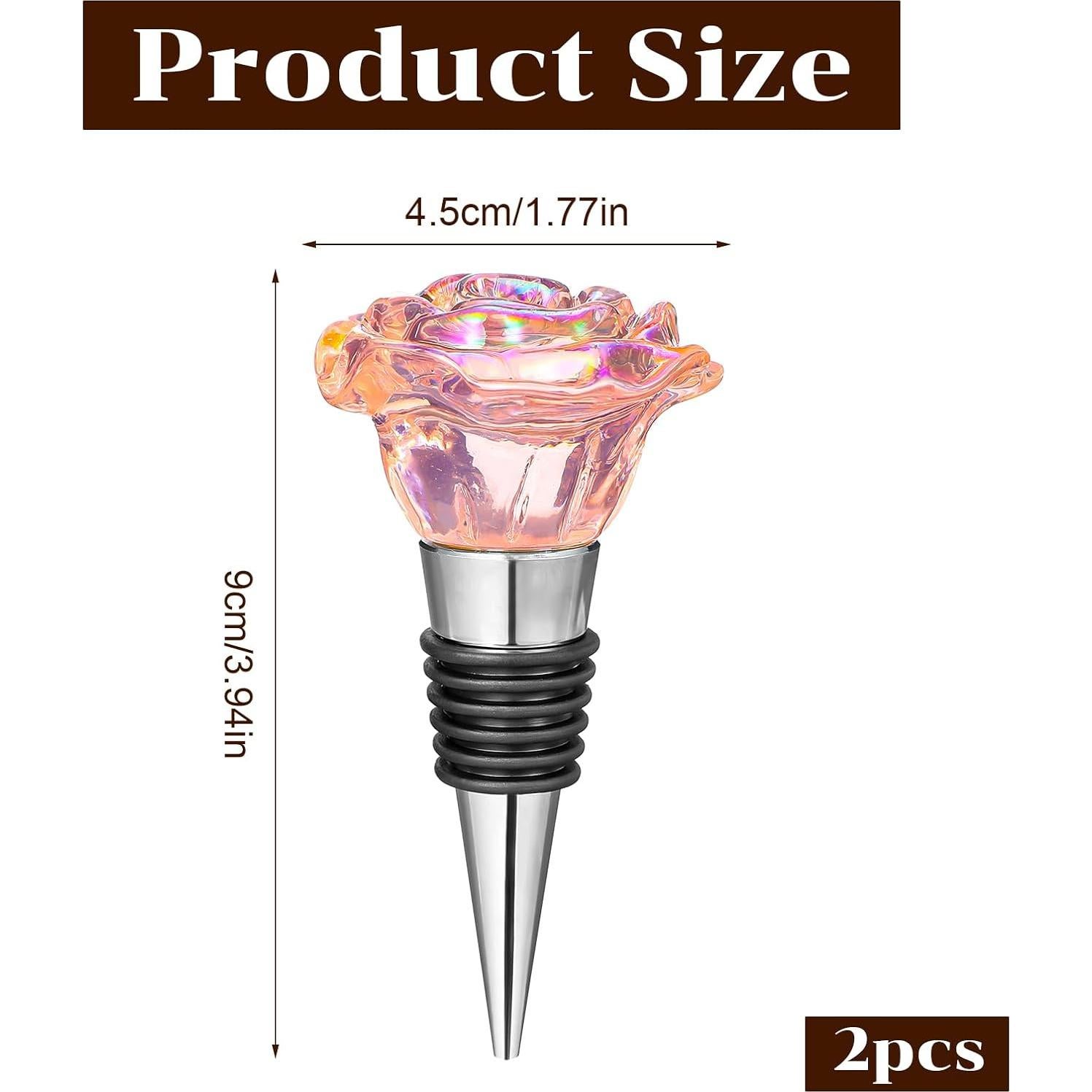 2 Tapones de Vino Decorativos Rosa QfwdfcTrenz 4.5cm x 9cm