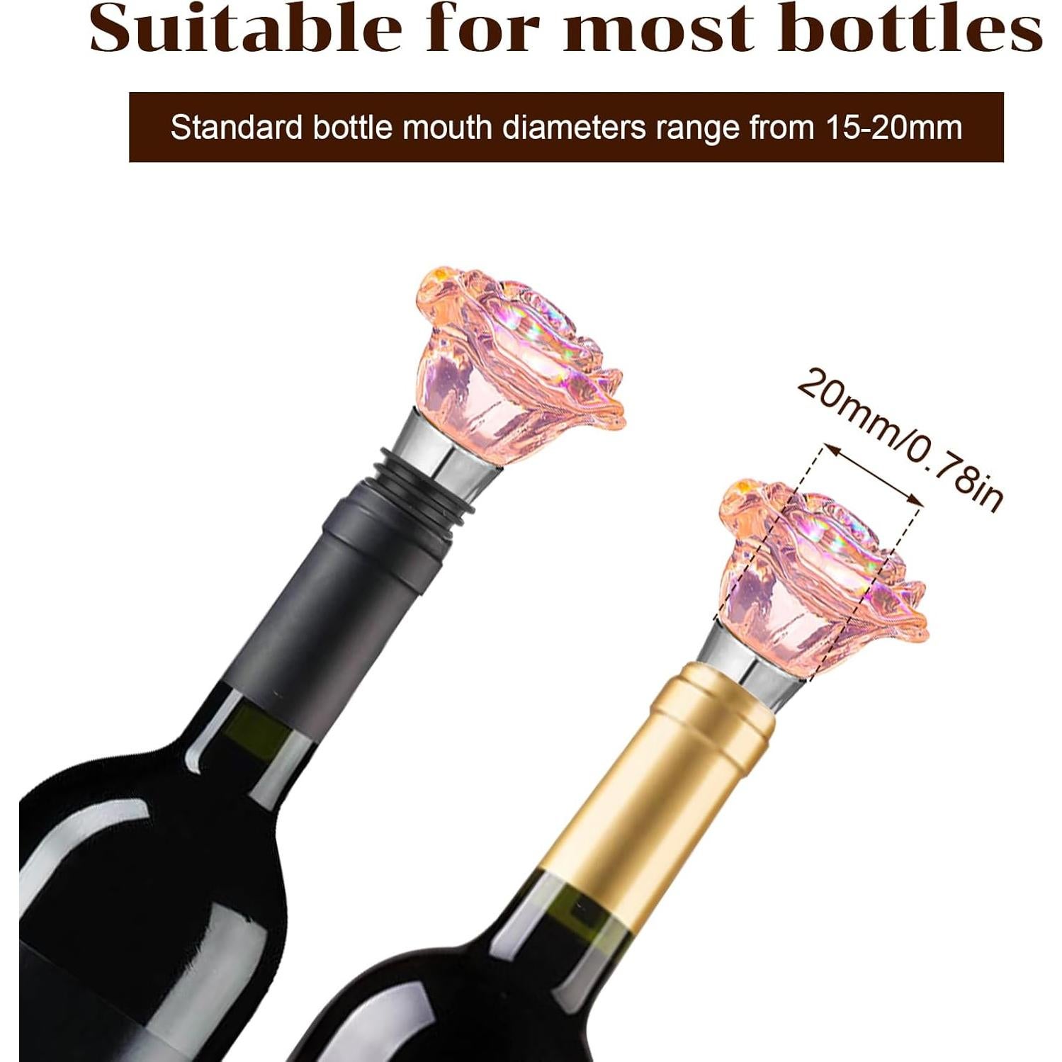 2 Tapones de Vino Decorativos Rosa QfwdfcTrenz 4.5cm x 9cm