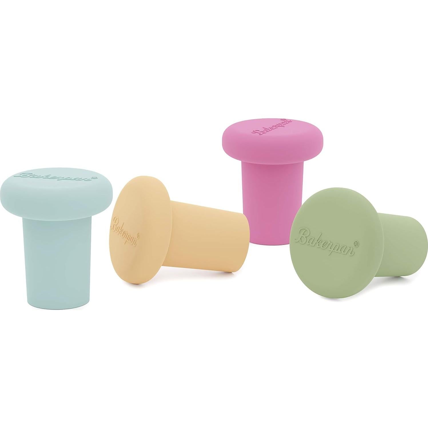 Set de 4 Tapones de Silicona Bakerpan para Botellas de Vino