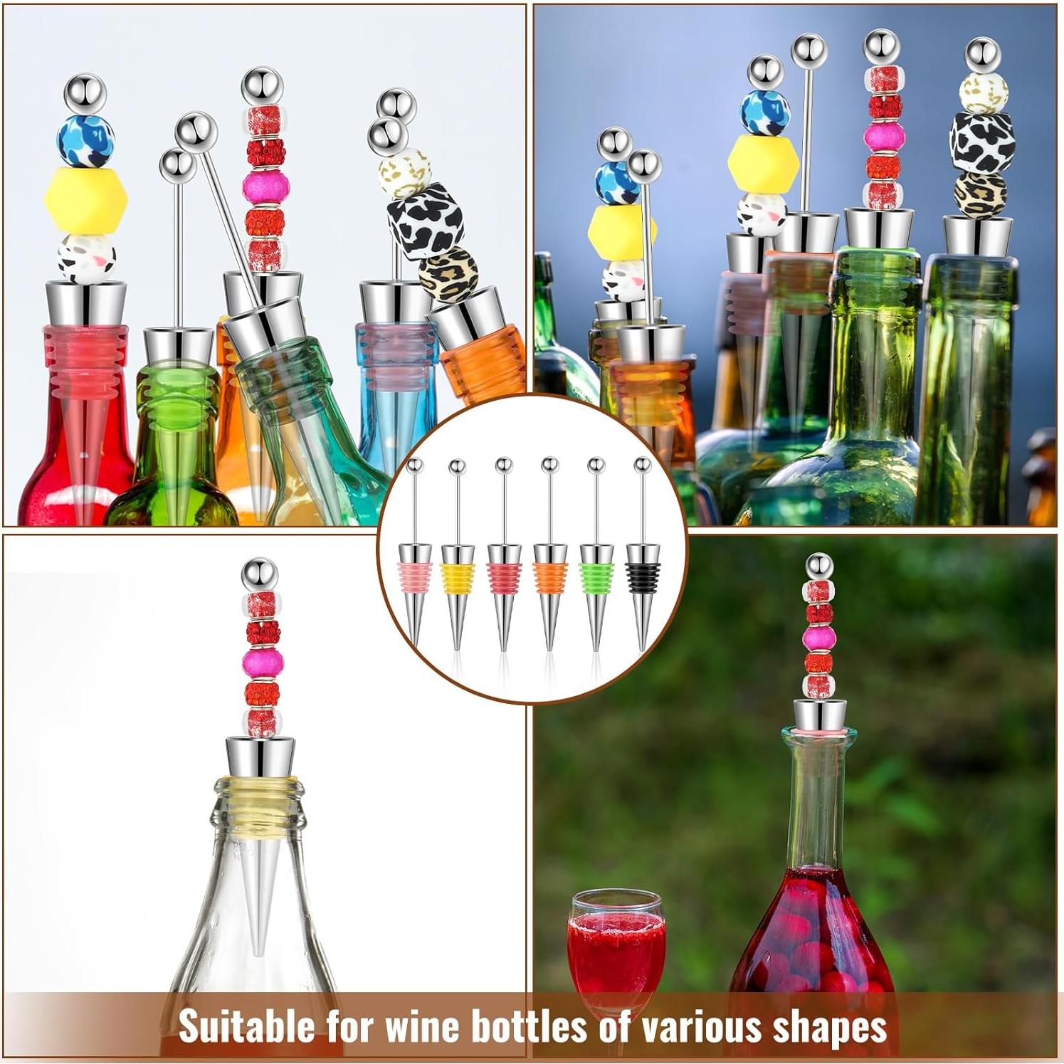 Tapones de Vino Reutilizables Tandefio - 12 Pcs Colores Brillantes